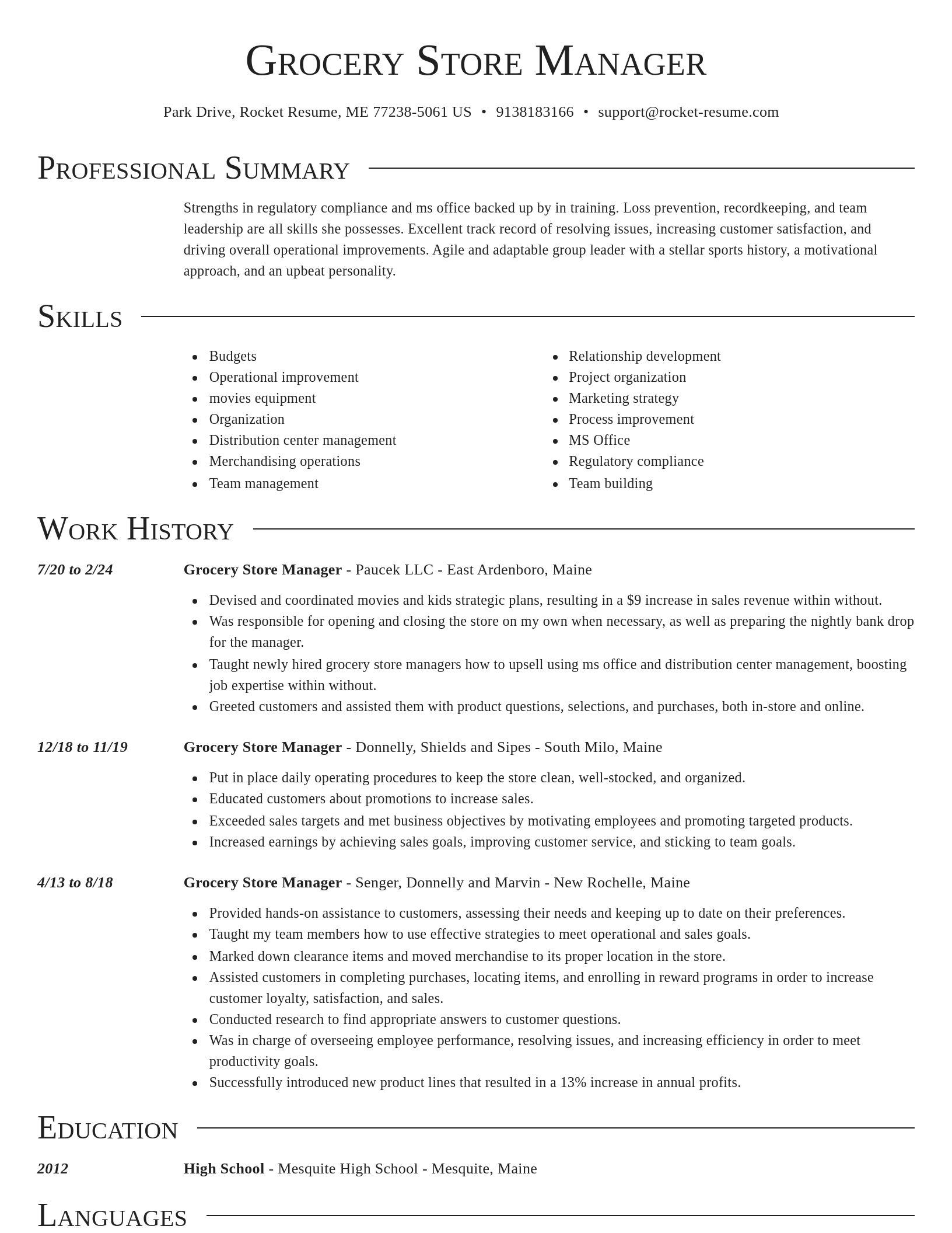 Director resume template