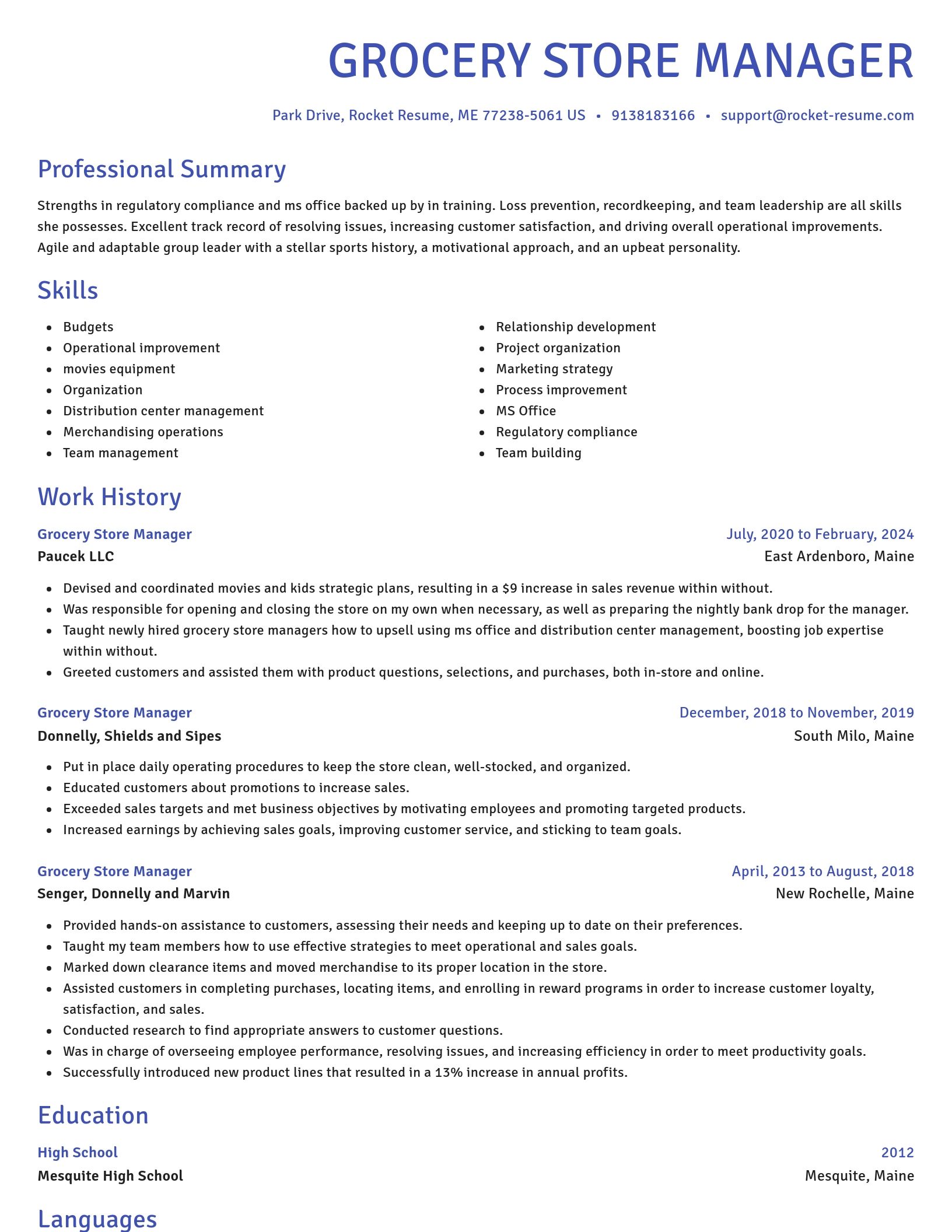 Novel resume template
