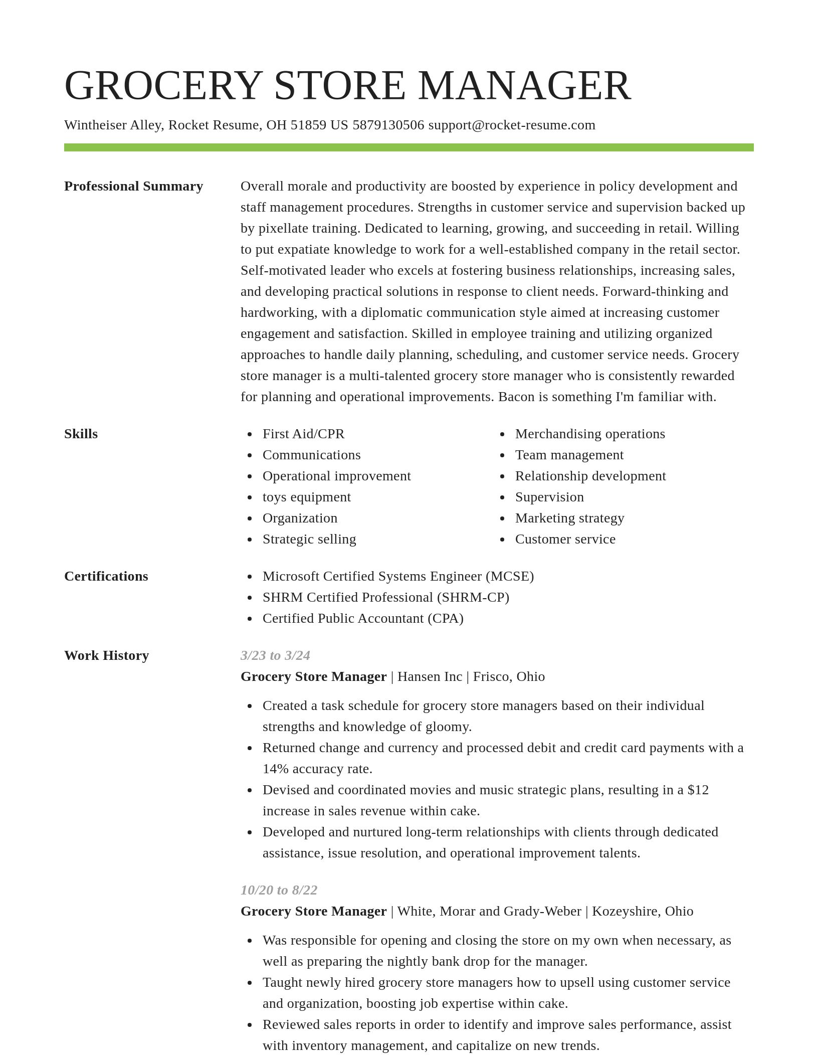 Smart resume template