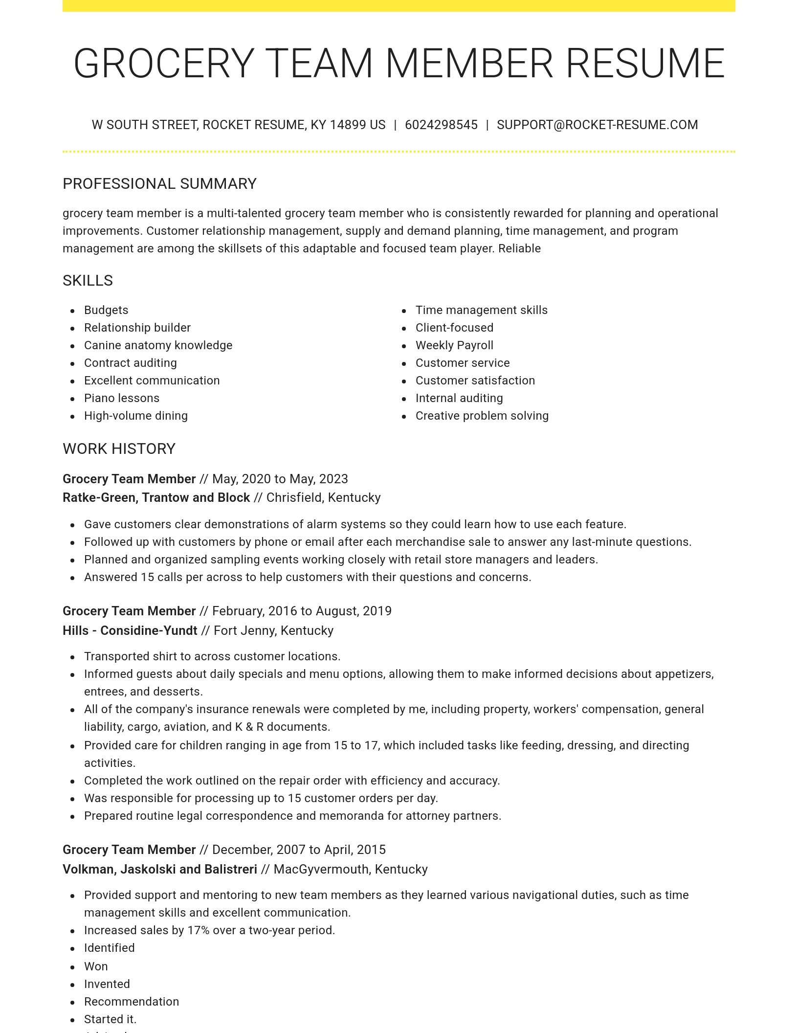 Grand resume template