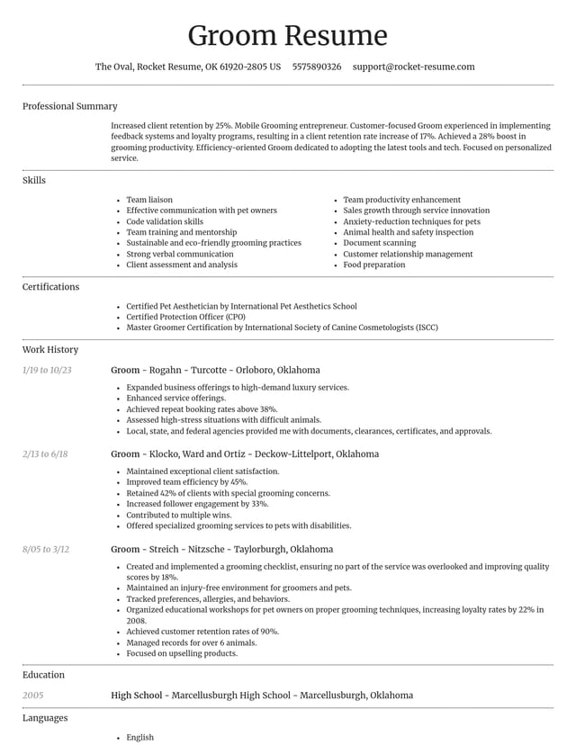 Dignified resume template