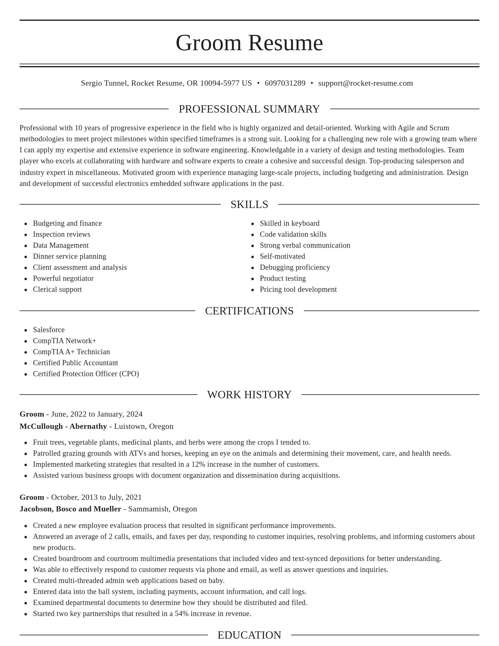 Elegant resume template