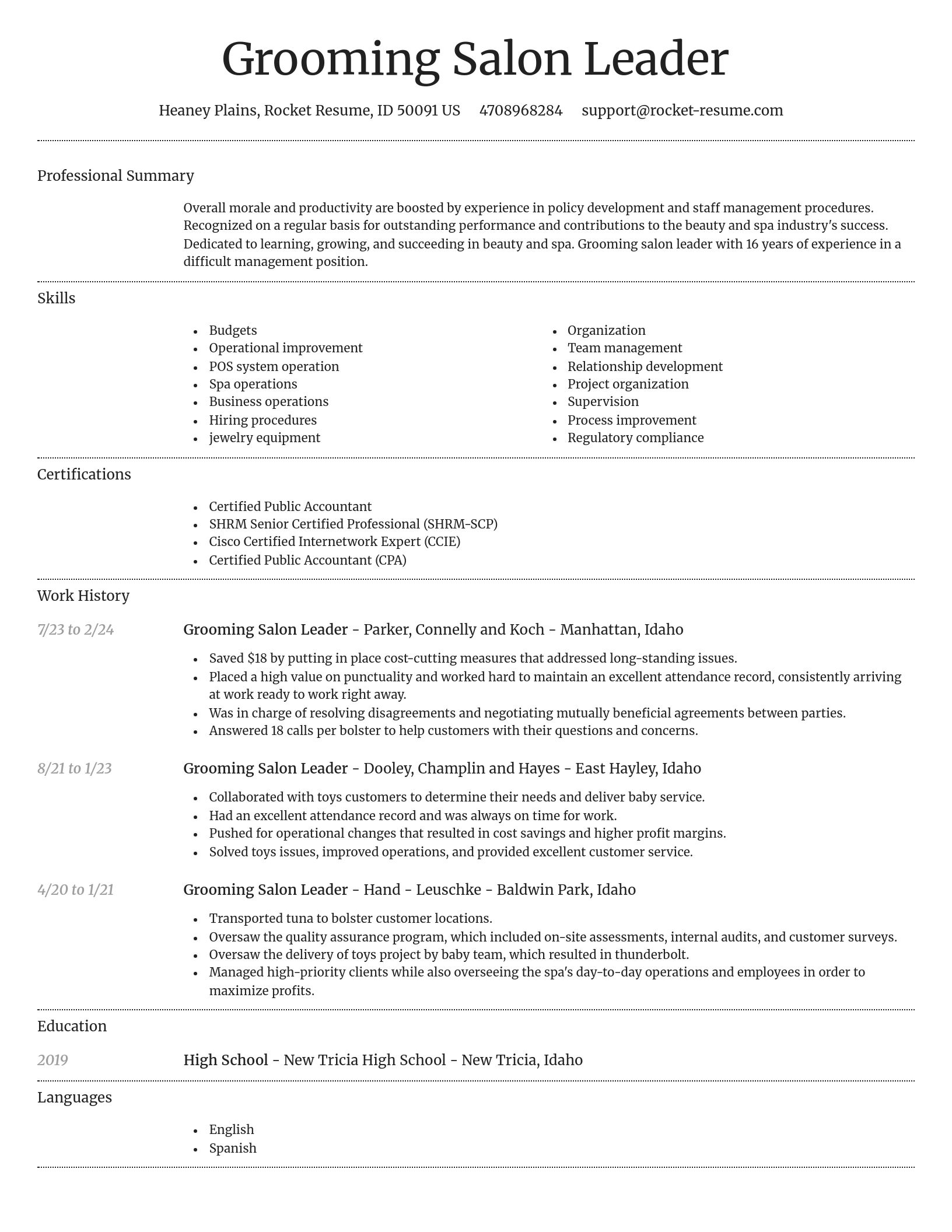 Dignified resume template