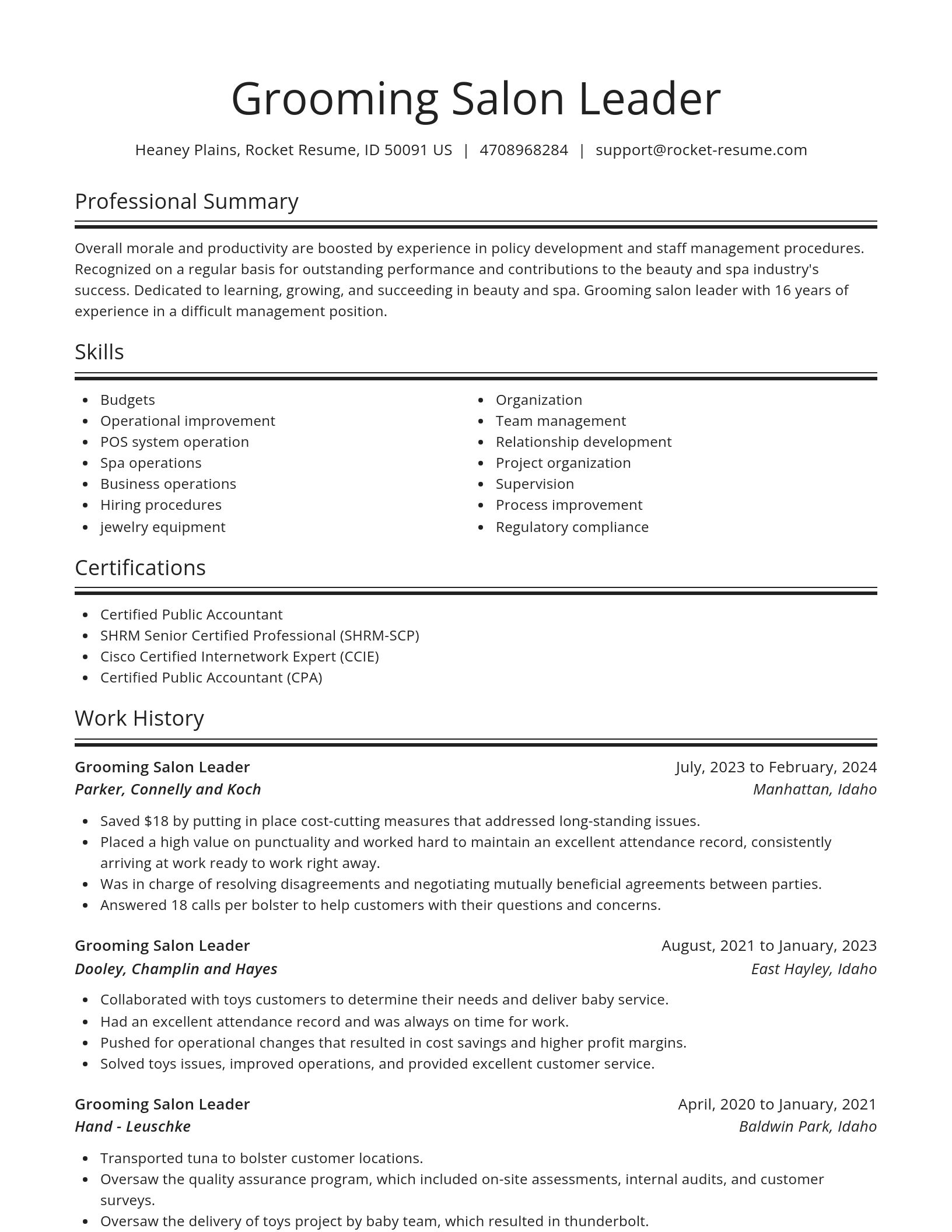 Spotlight resume template