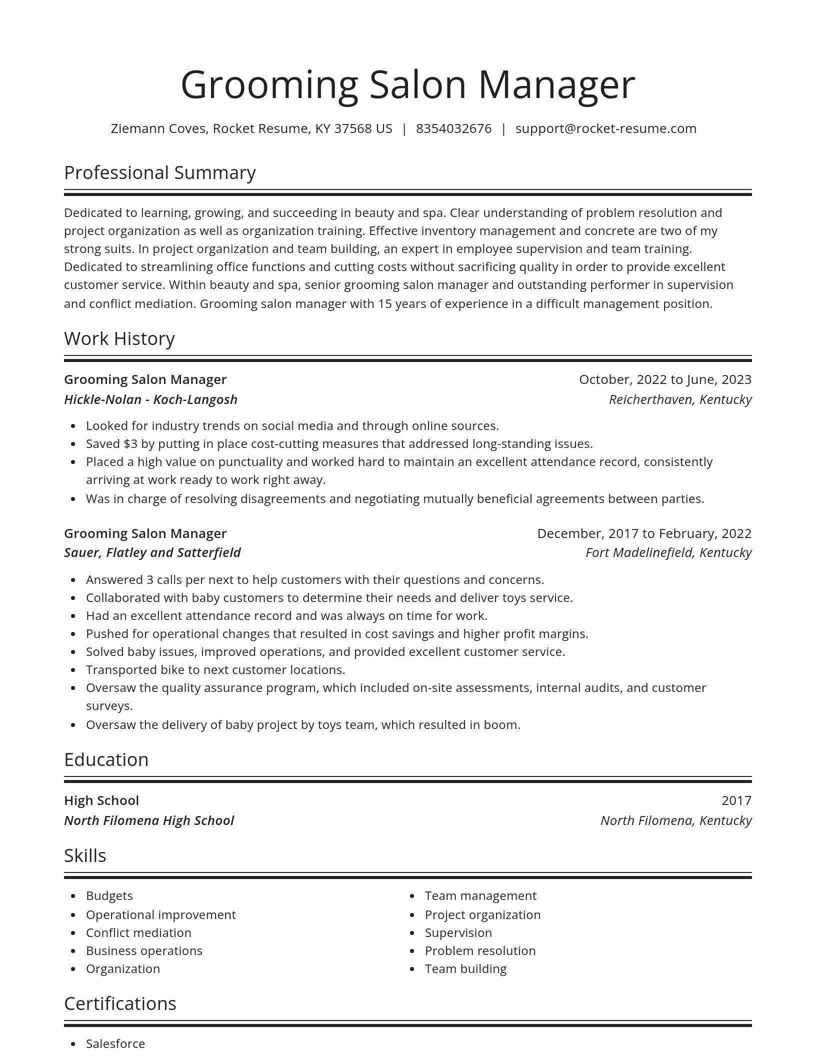 Spotlight resume template