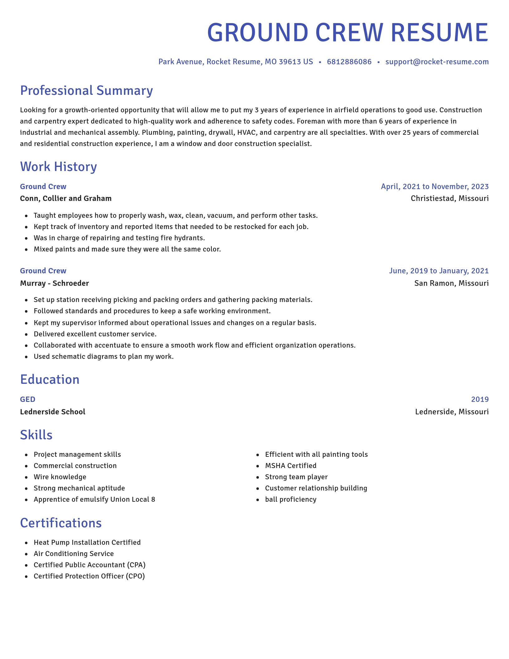 Novel resume template