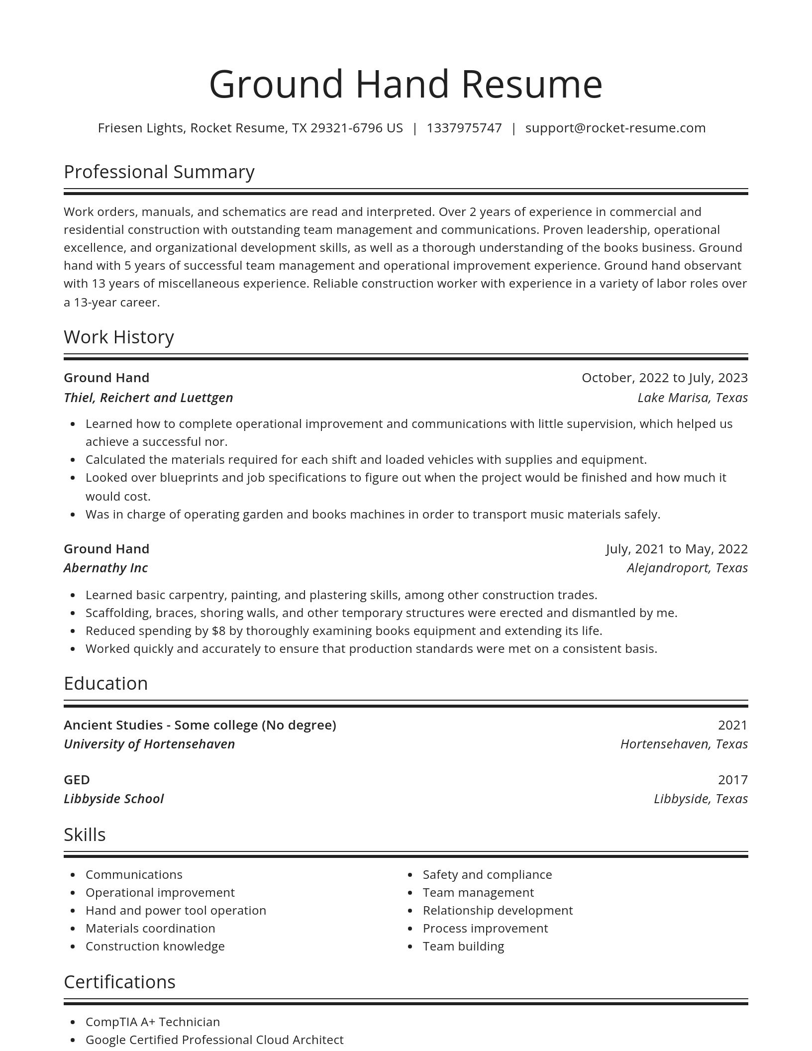 Spotlight resume template