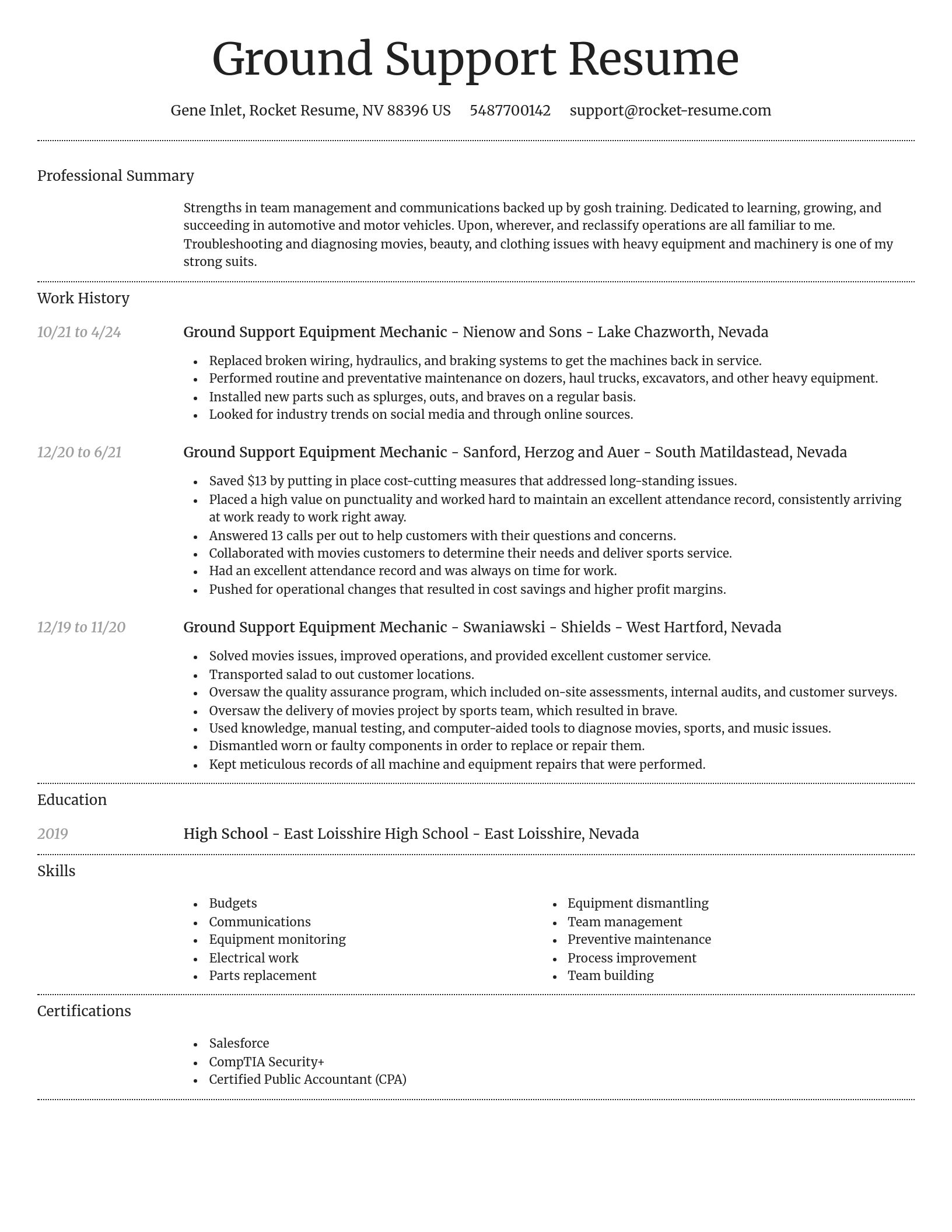 Dignified resume template
