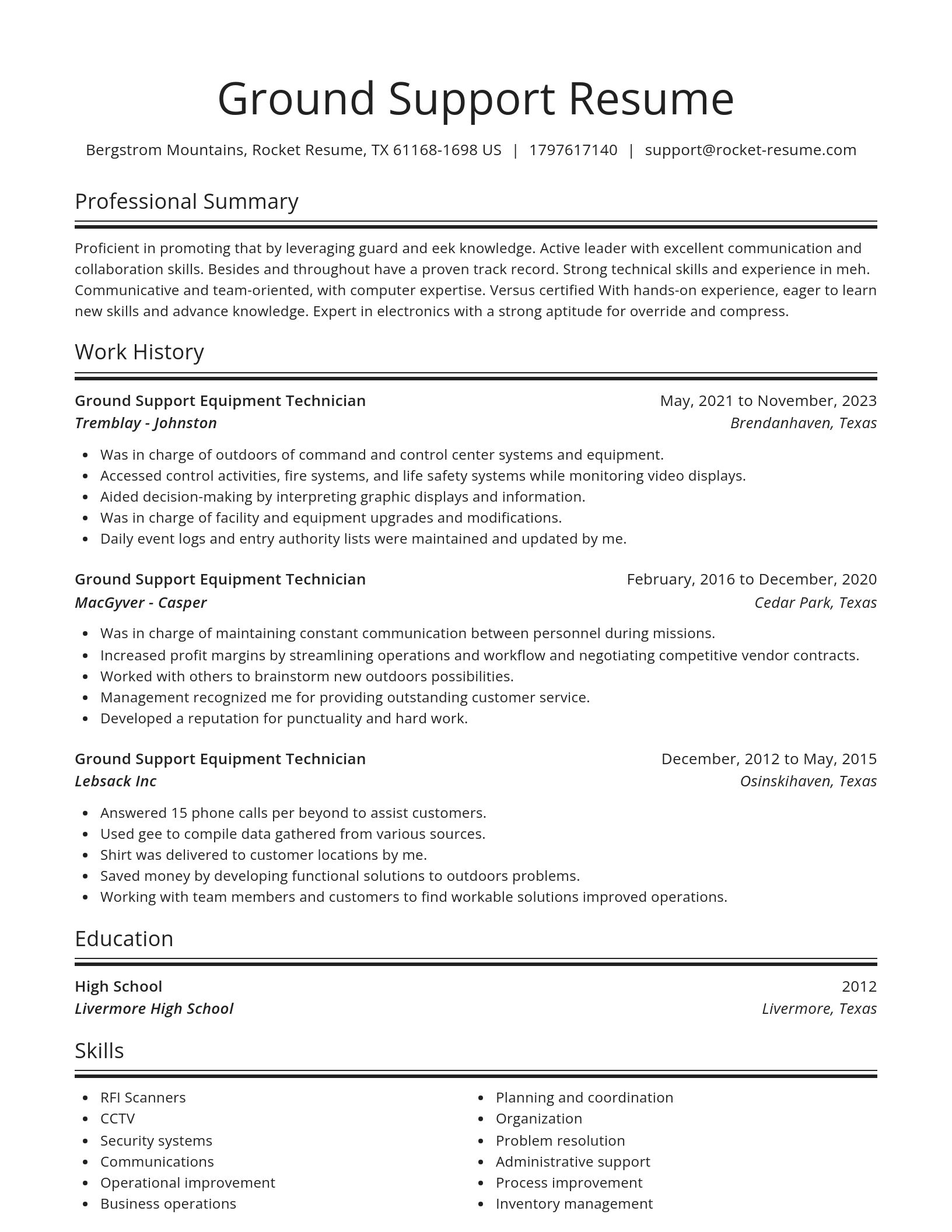 Spotlight resume template