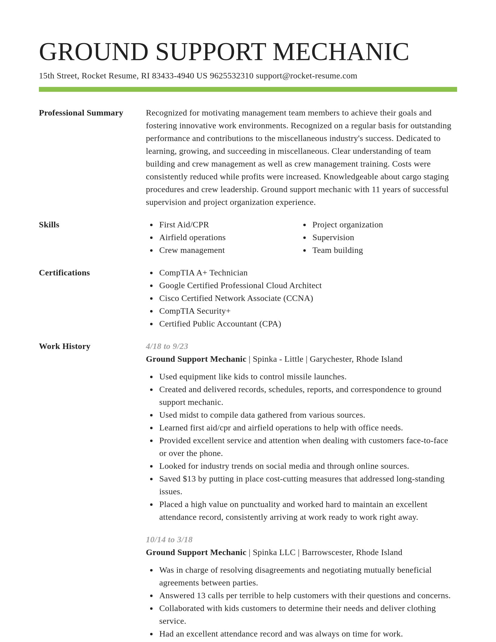 Smart resume template