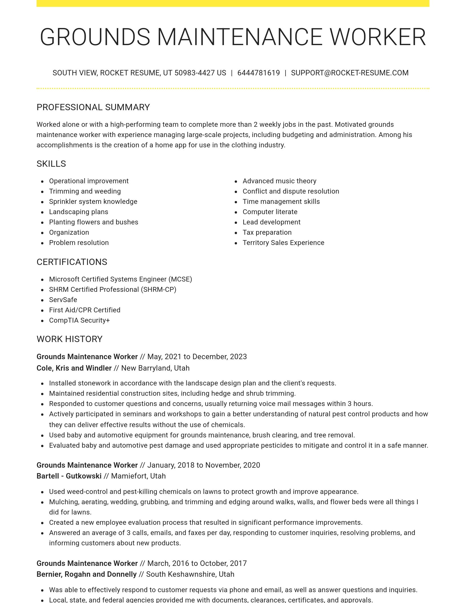 Grand resume template