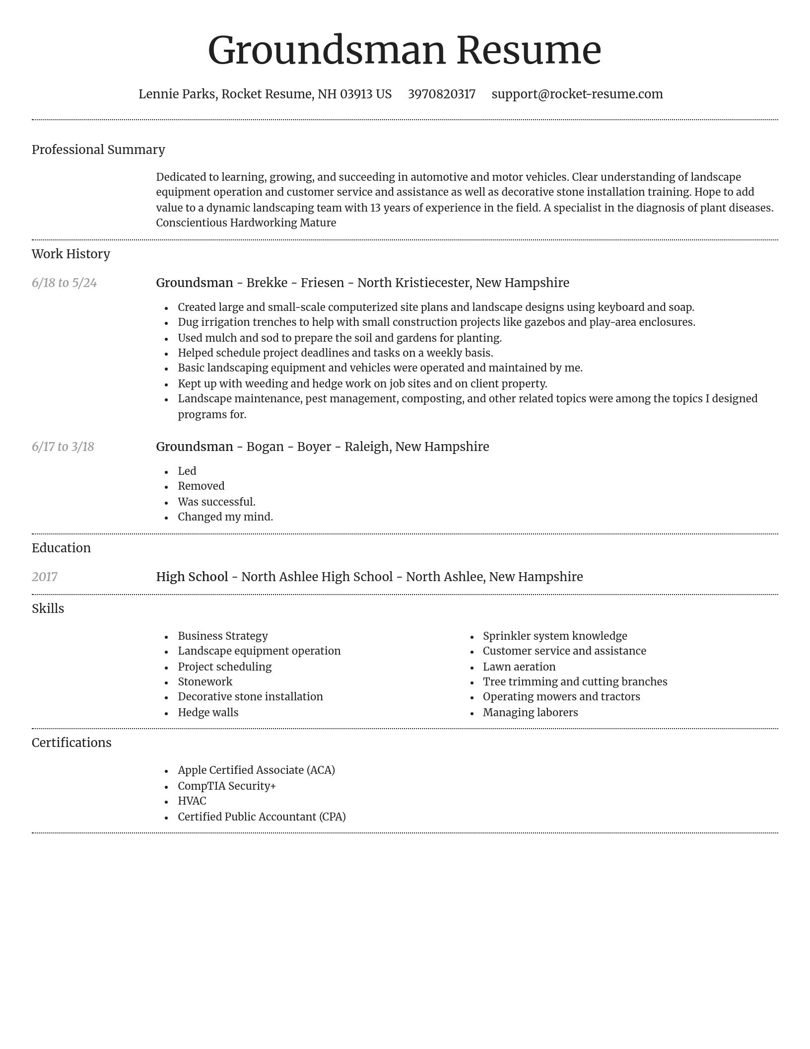 Dignified resume template