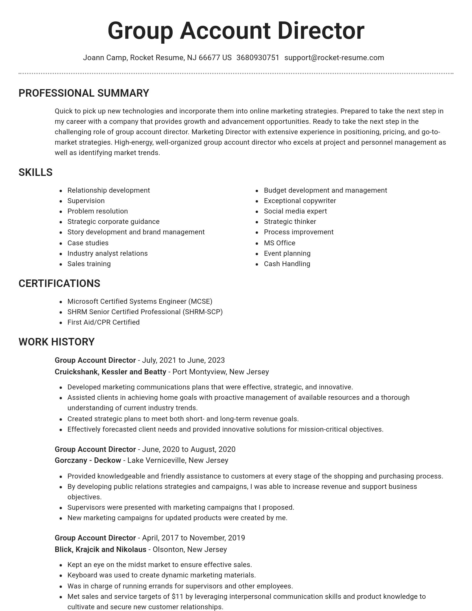 Brilliant resume template