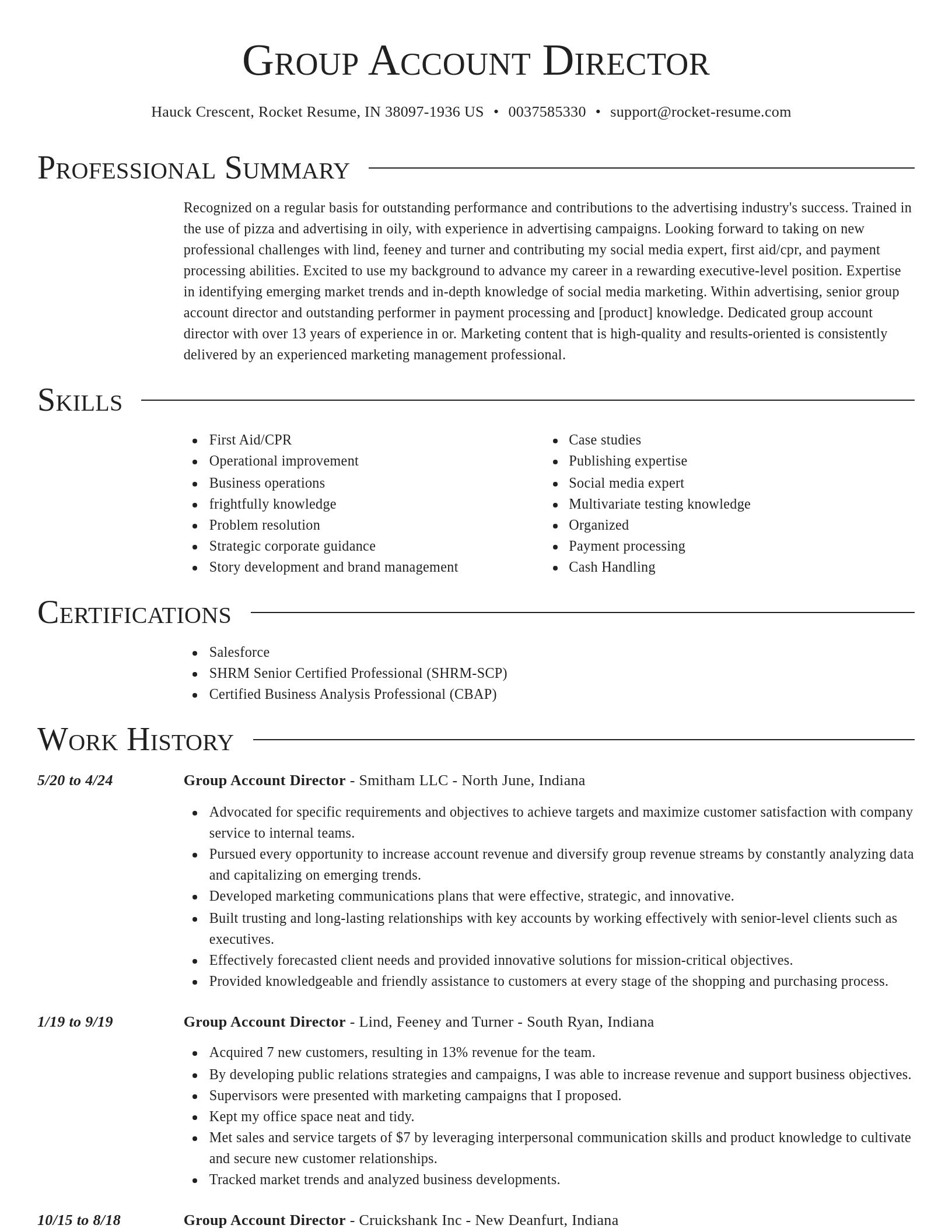 Director resume template