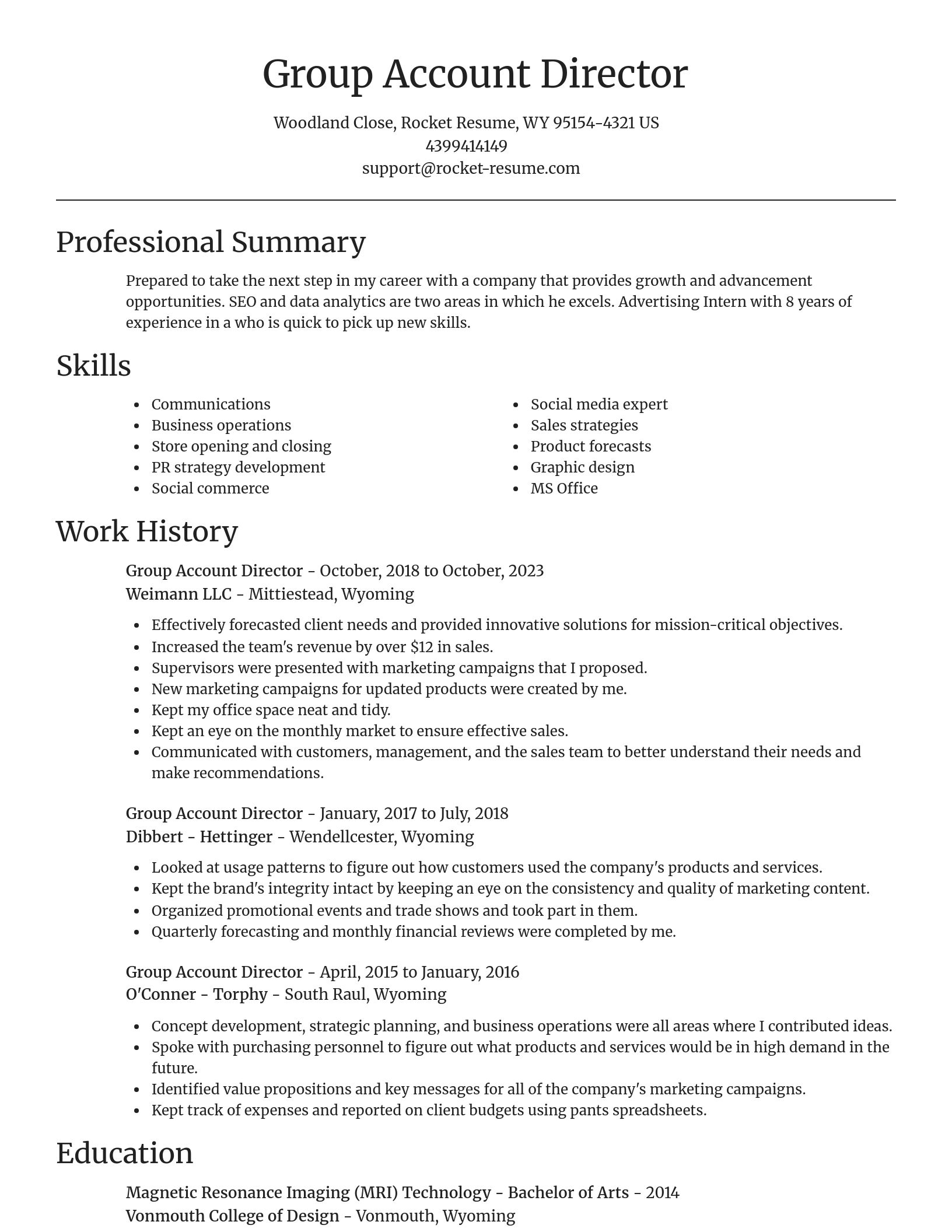 Focal Point resume template