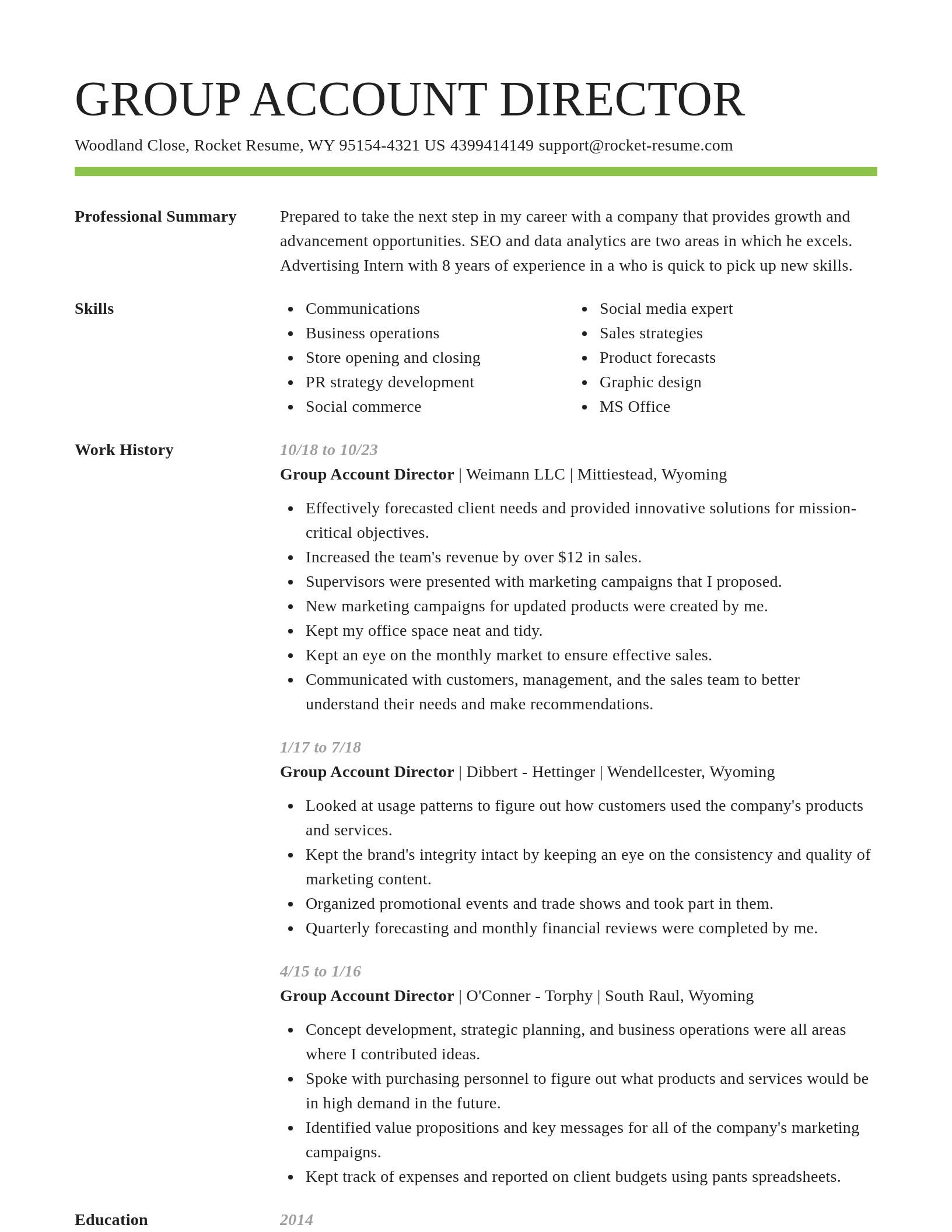 Smart resume template