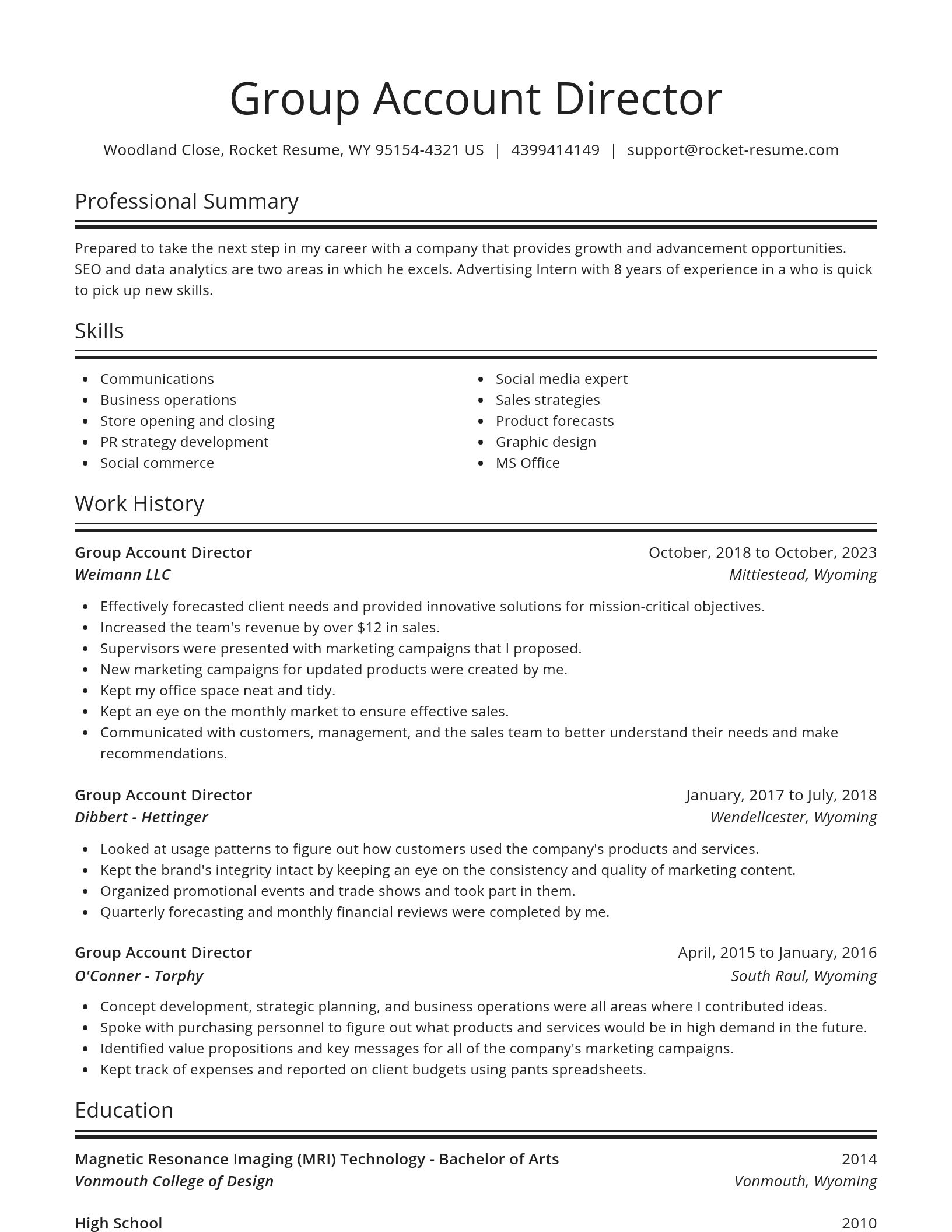 Spotlight resume template