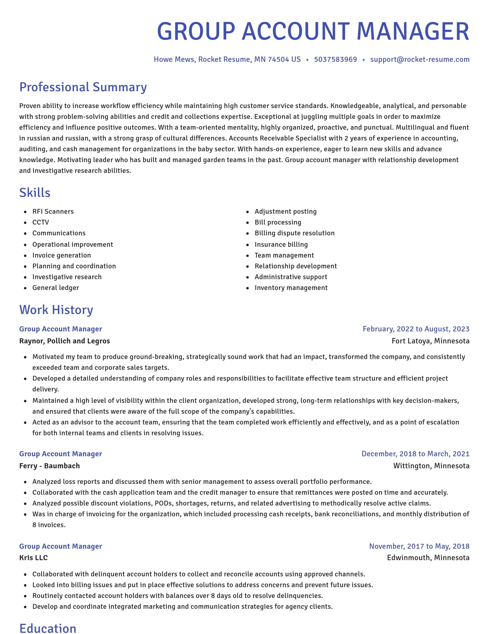 Novel resume template
