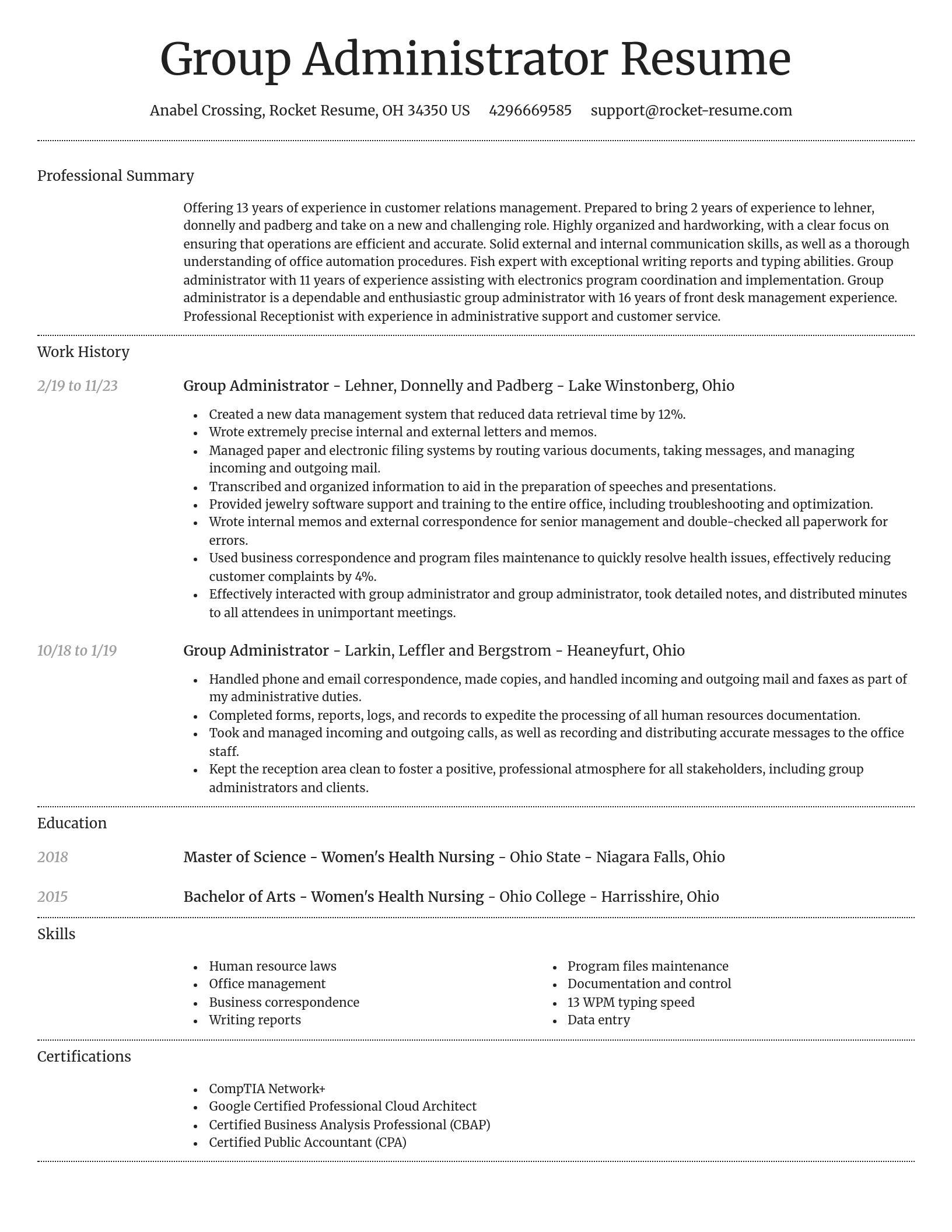 Dignified resume template