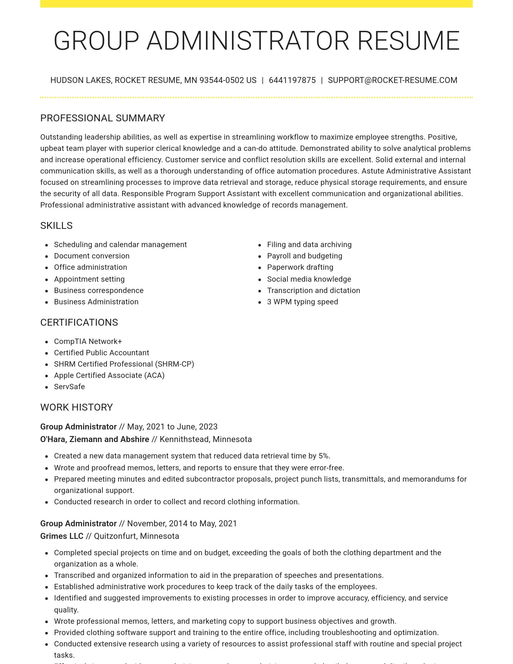 Grand resume template
