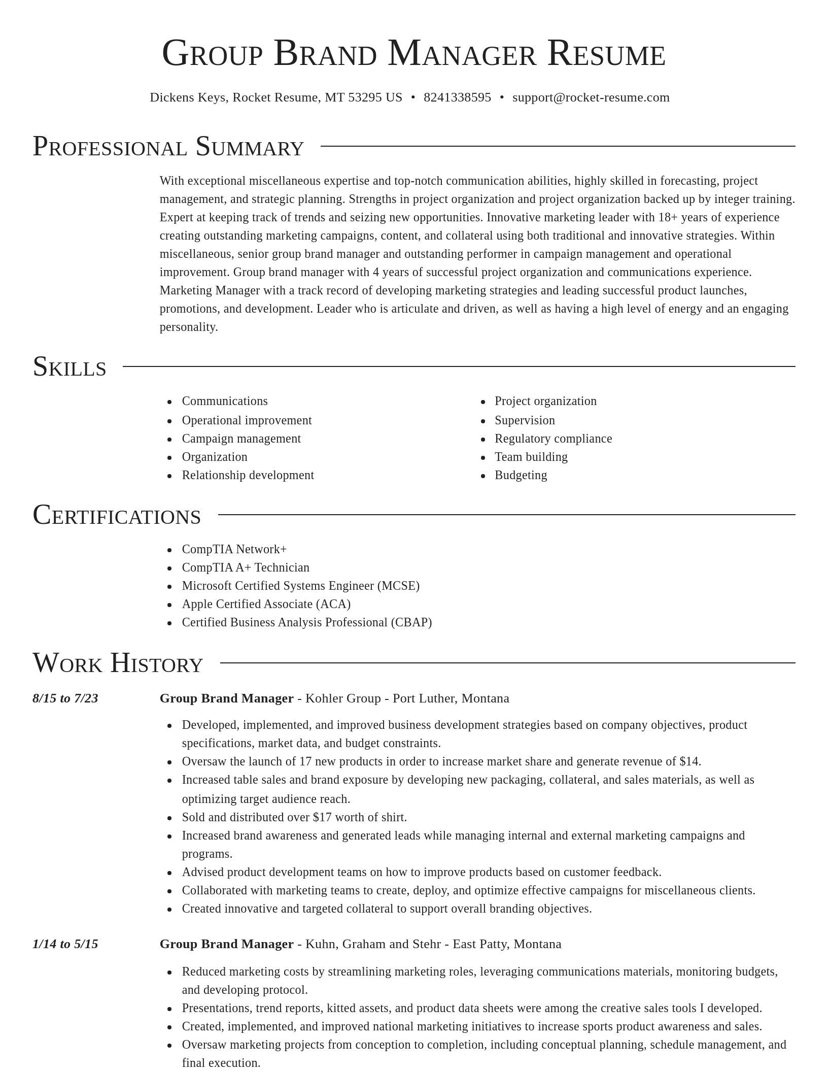 Director resume template