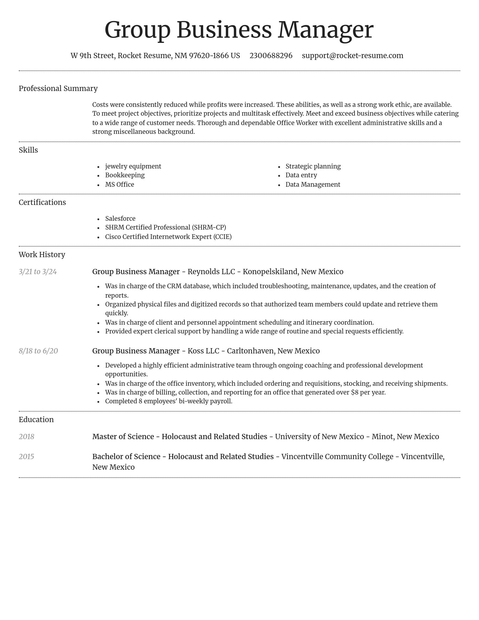 Dignified resume template