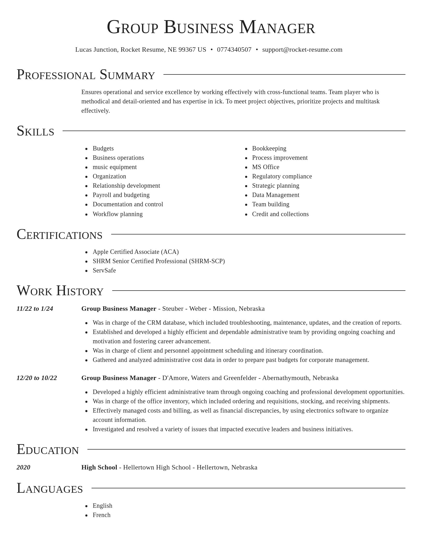 Director resume template