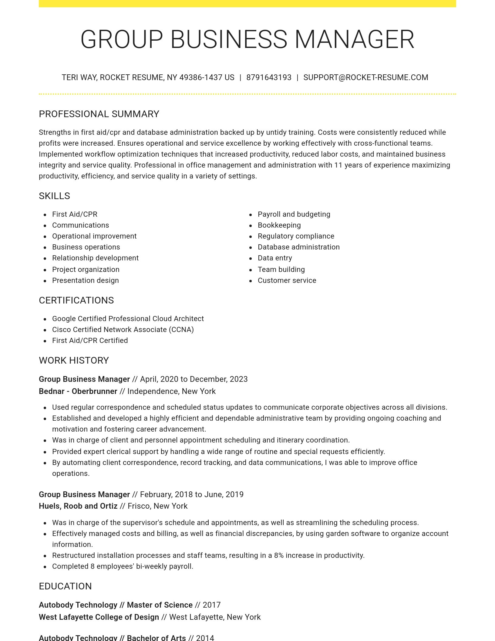 Grand resume template