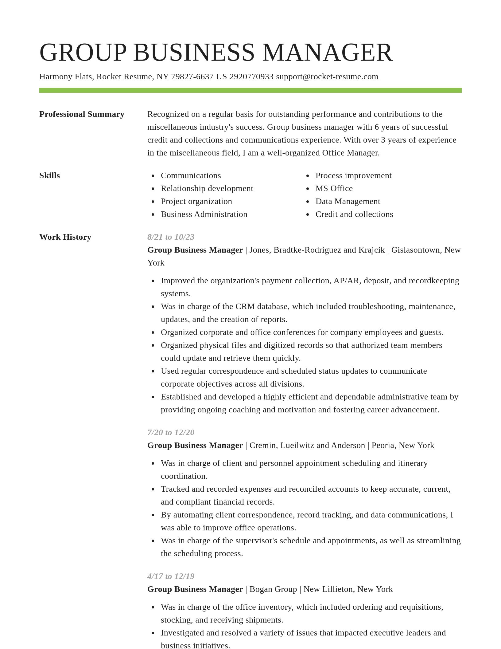 Smart resume template
