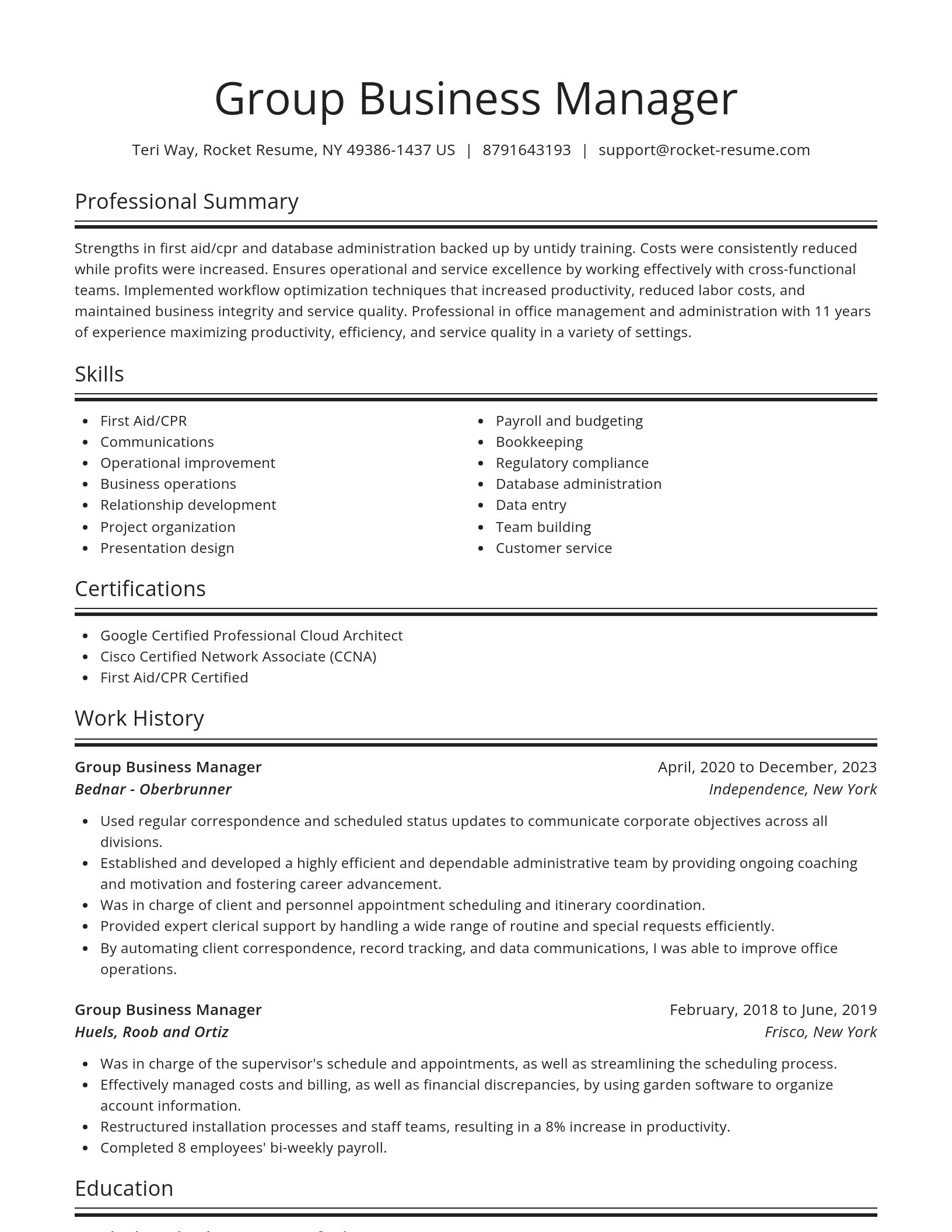 Spotlight resume template