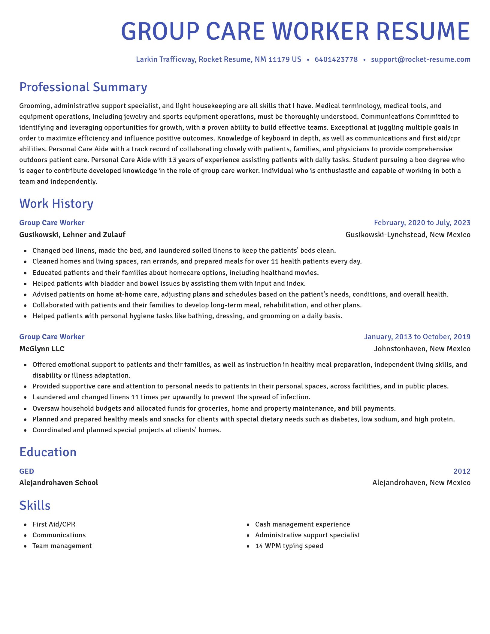Novel resume template