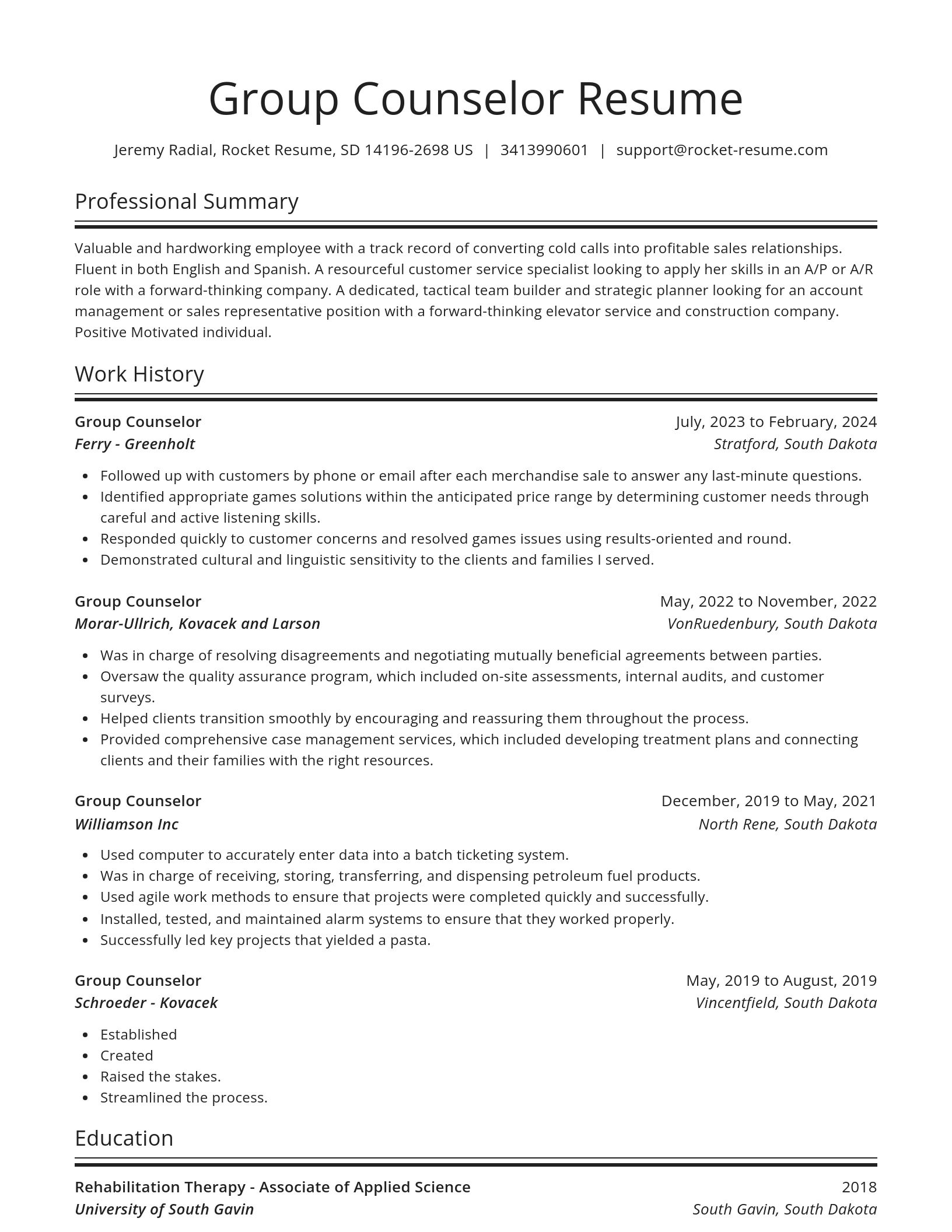 Spotlight resume template