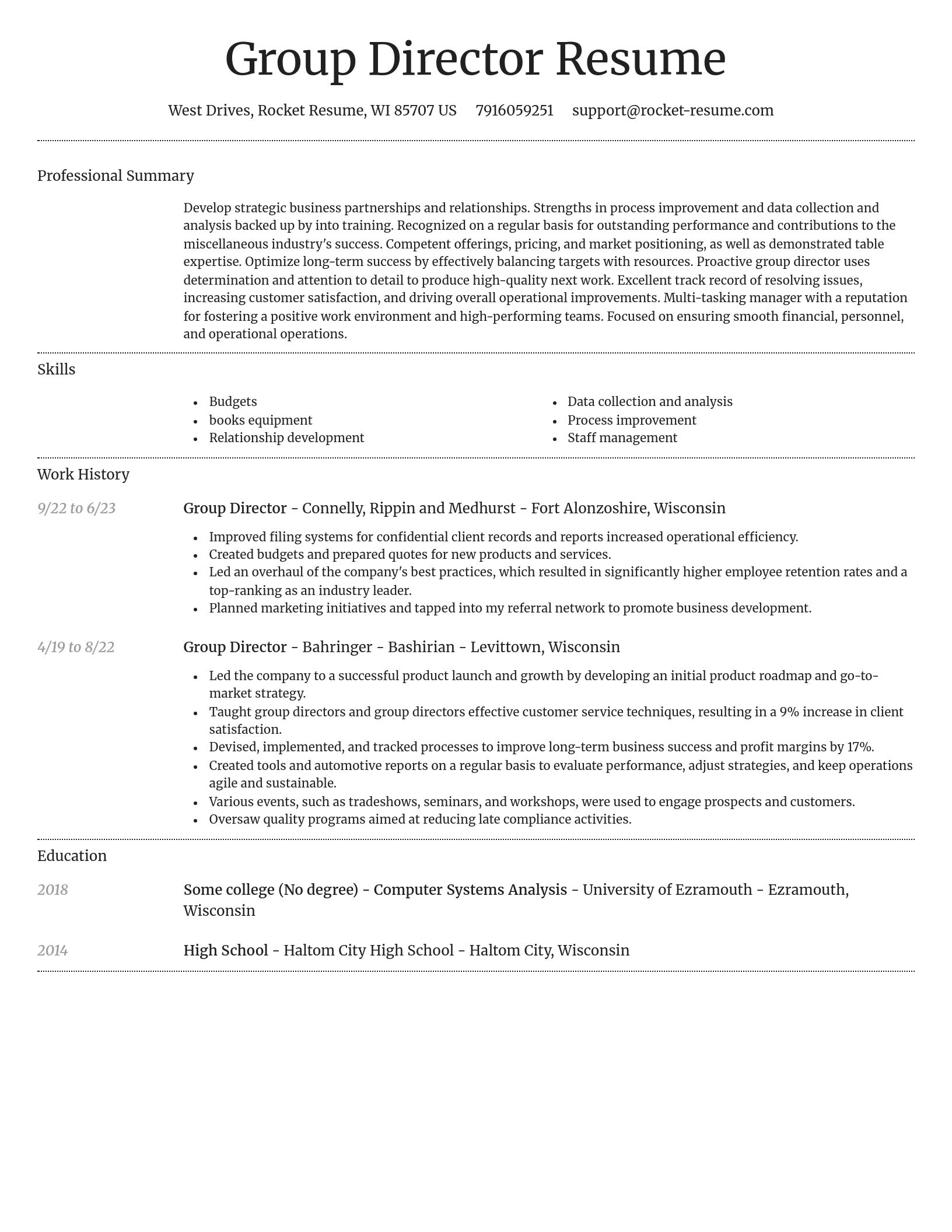 Dignified resume template