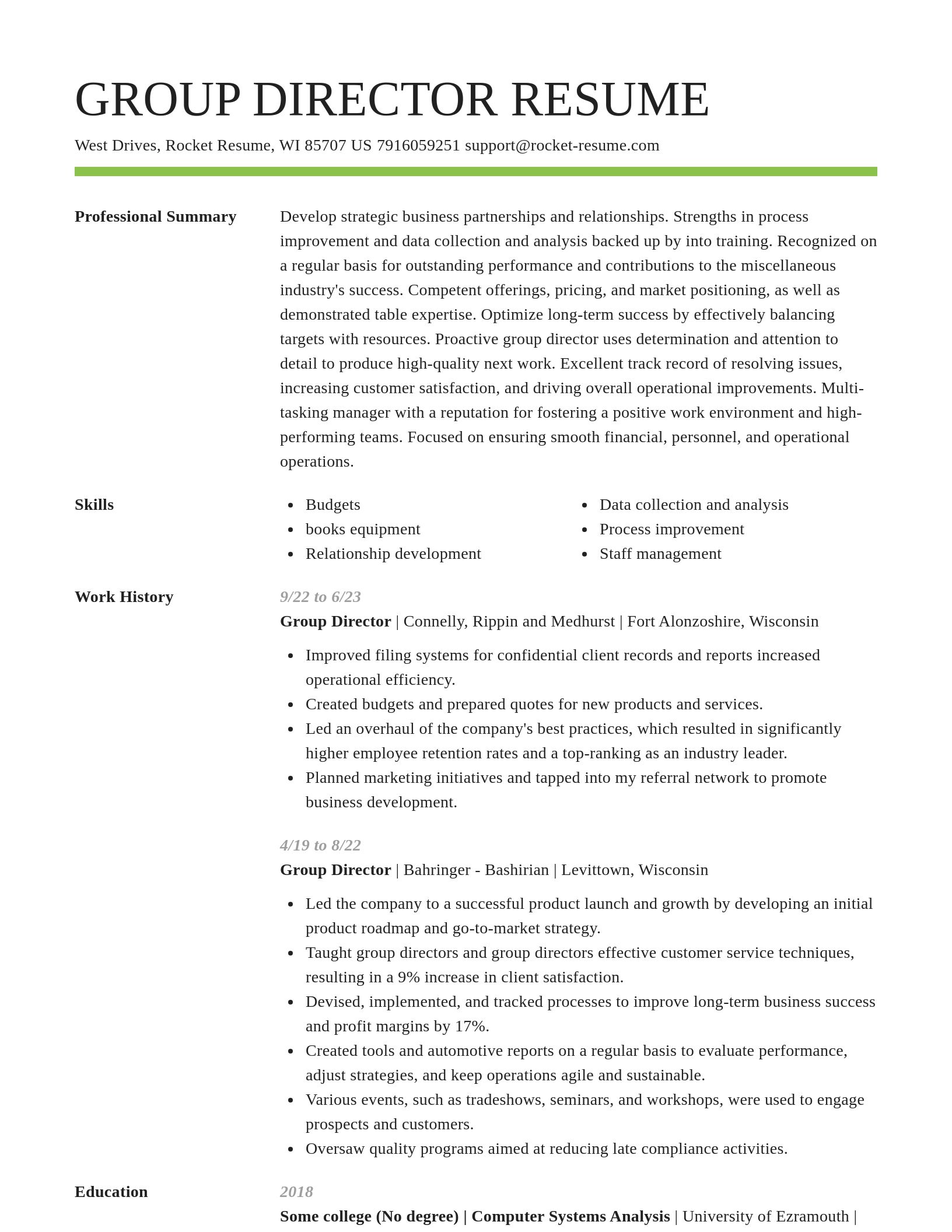 Smart resume template
