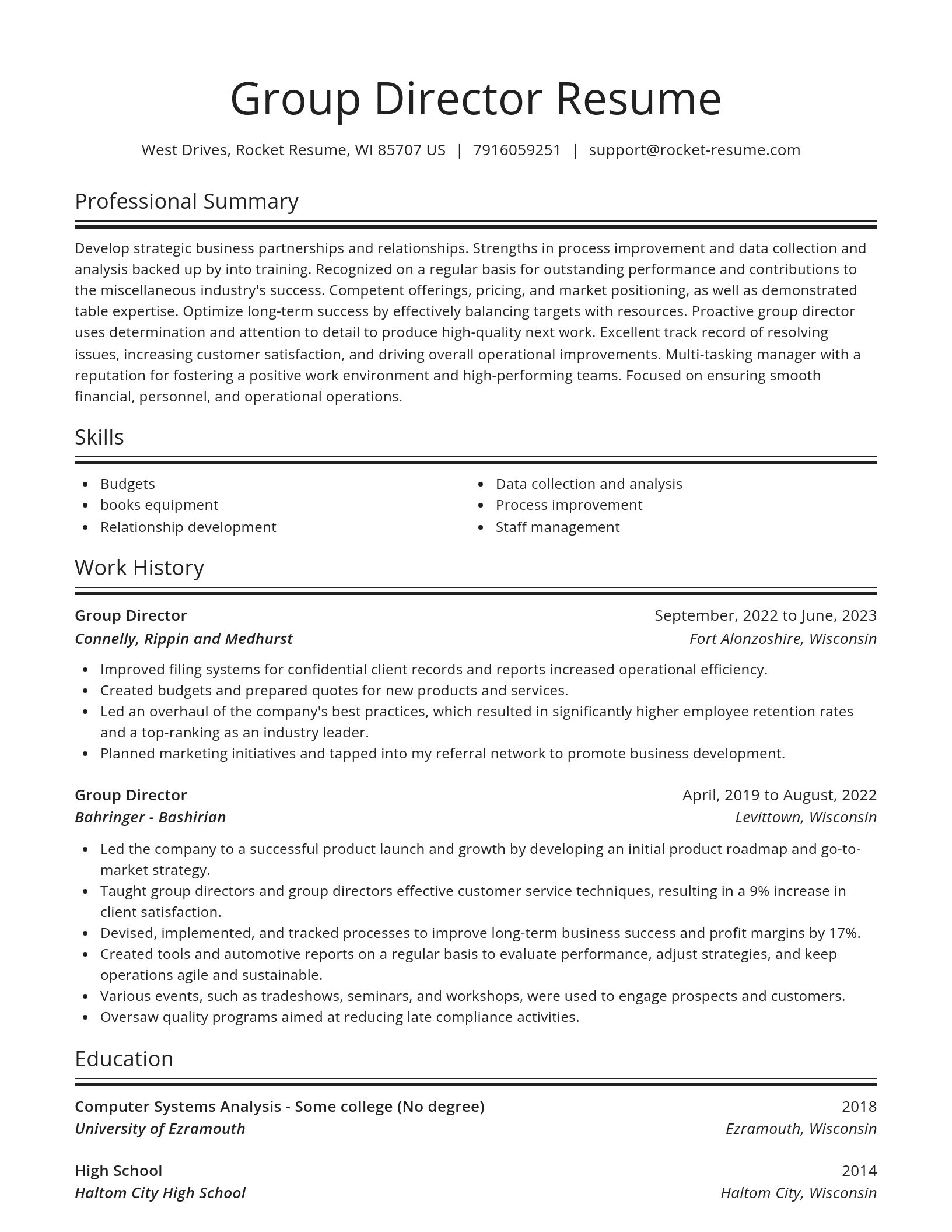 Spotlight resume template