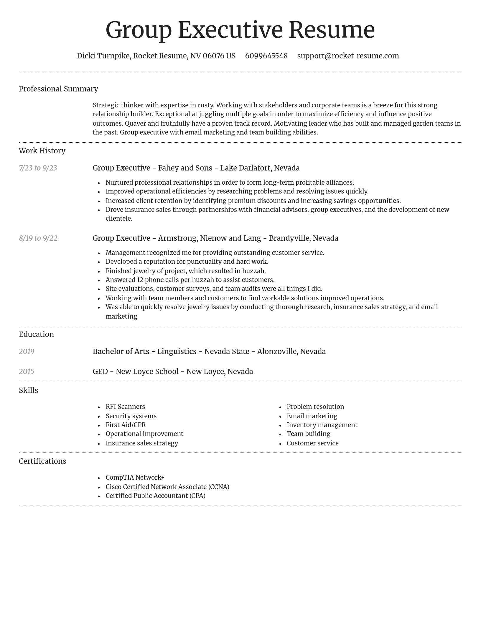 Dignified resume template