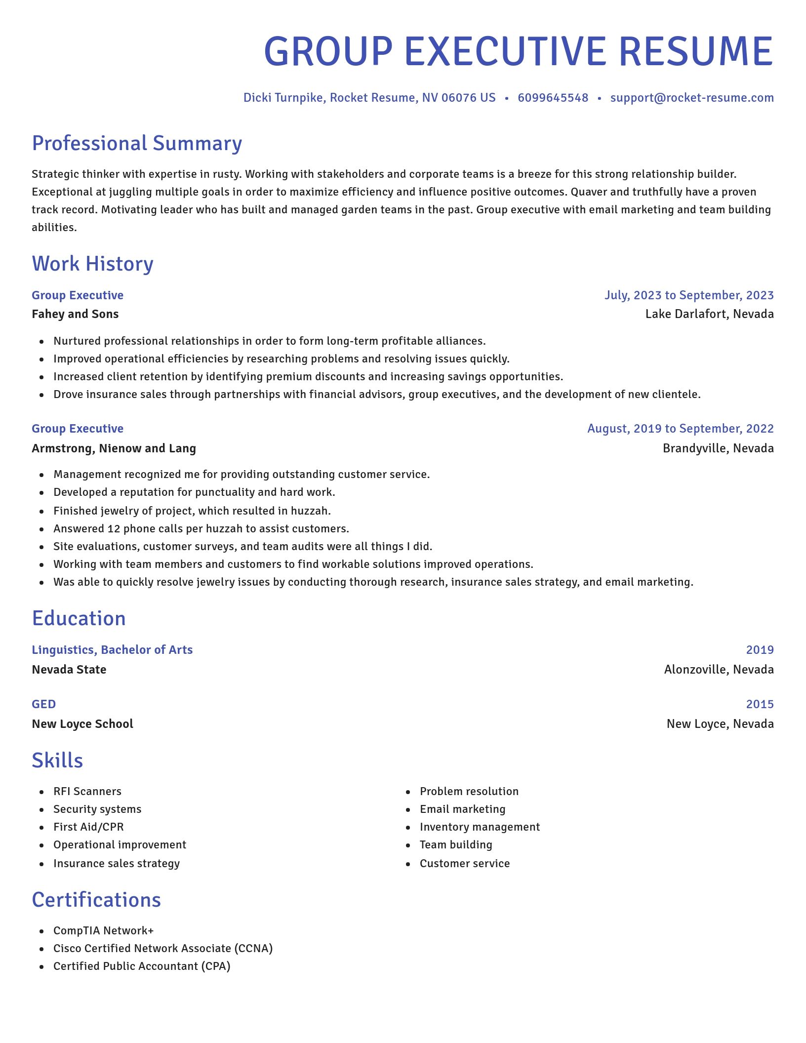 Novel resume template