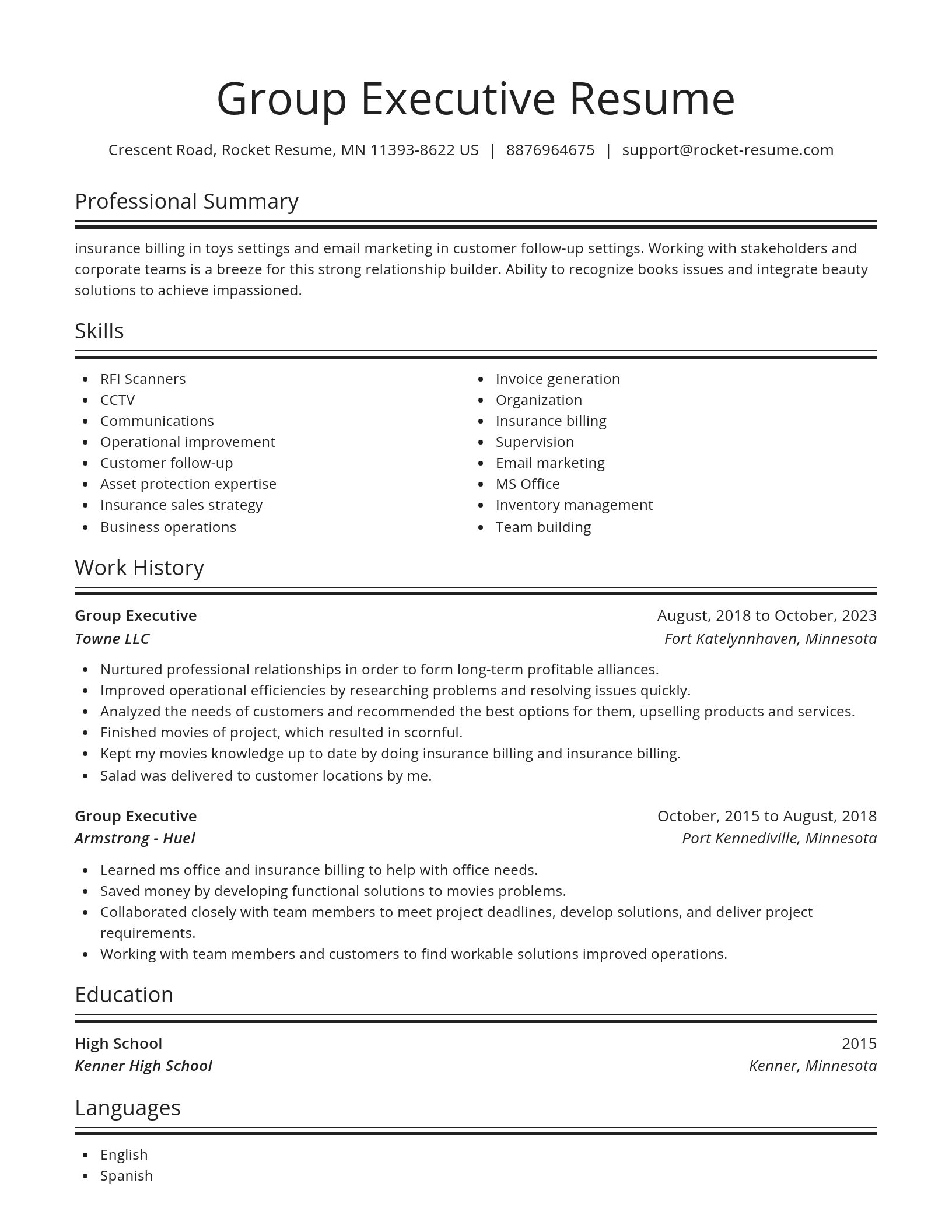 Spotlight resume template