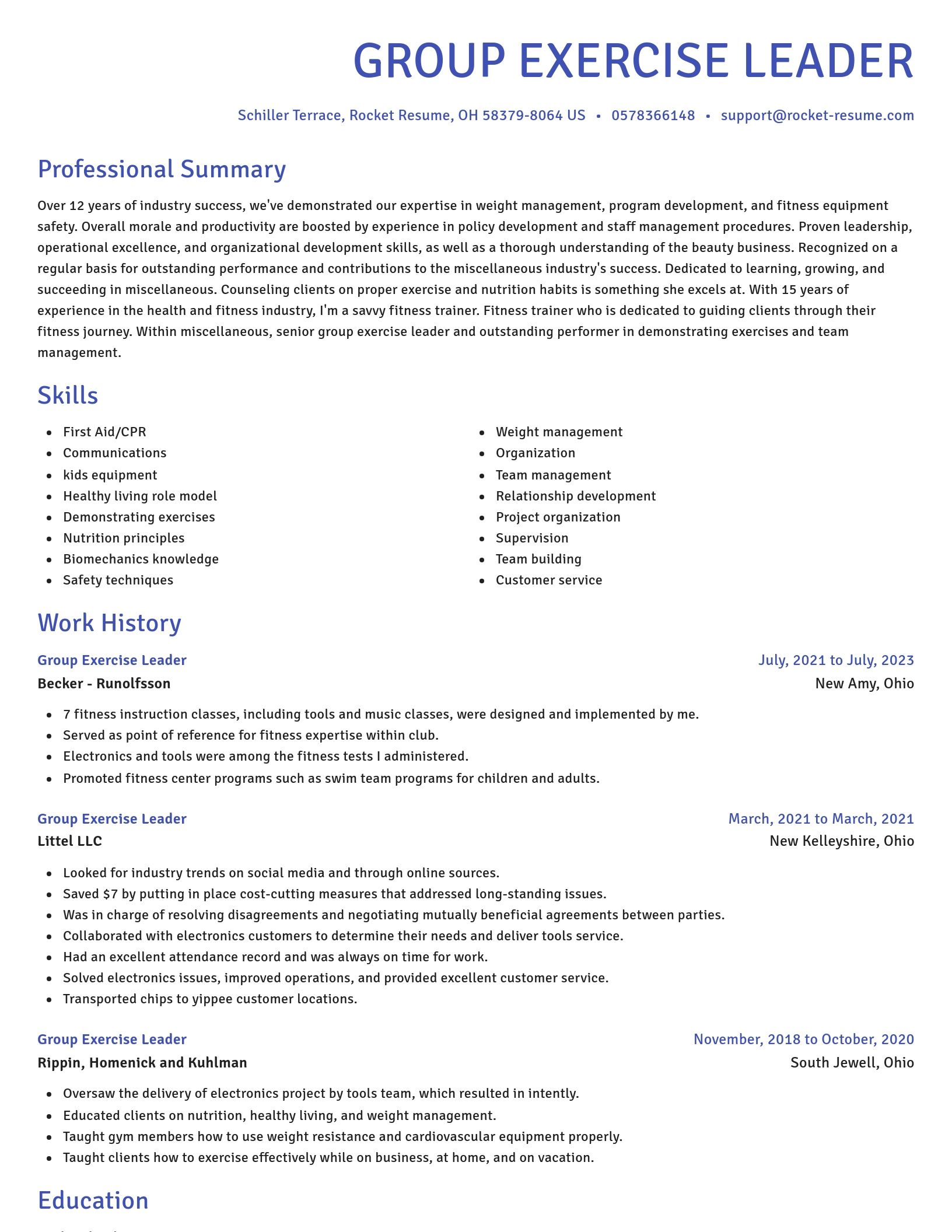 Novel resume template