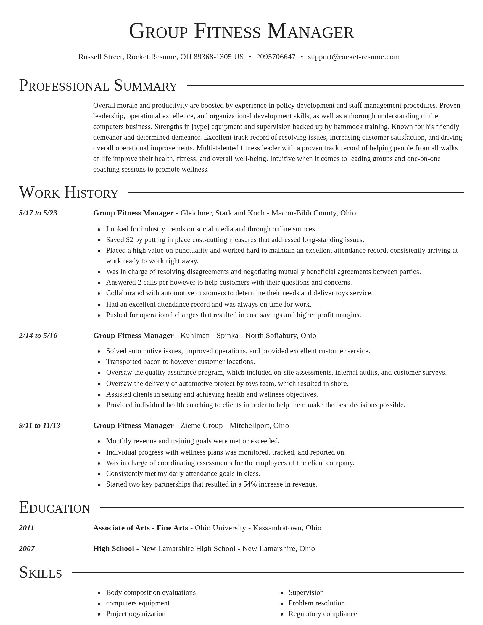 Director resume template