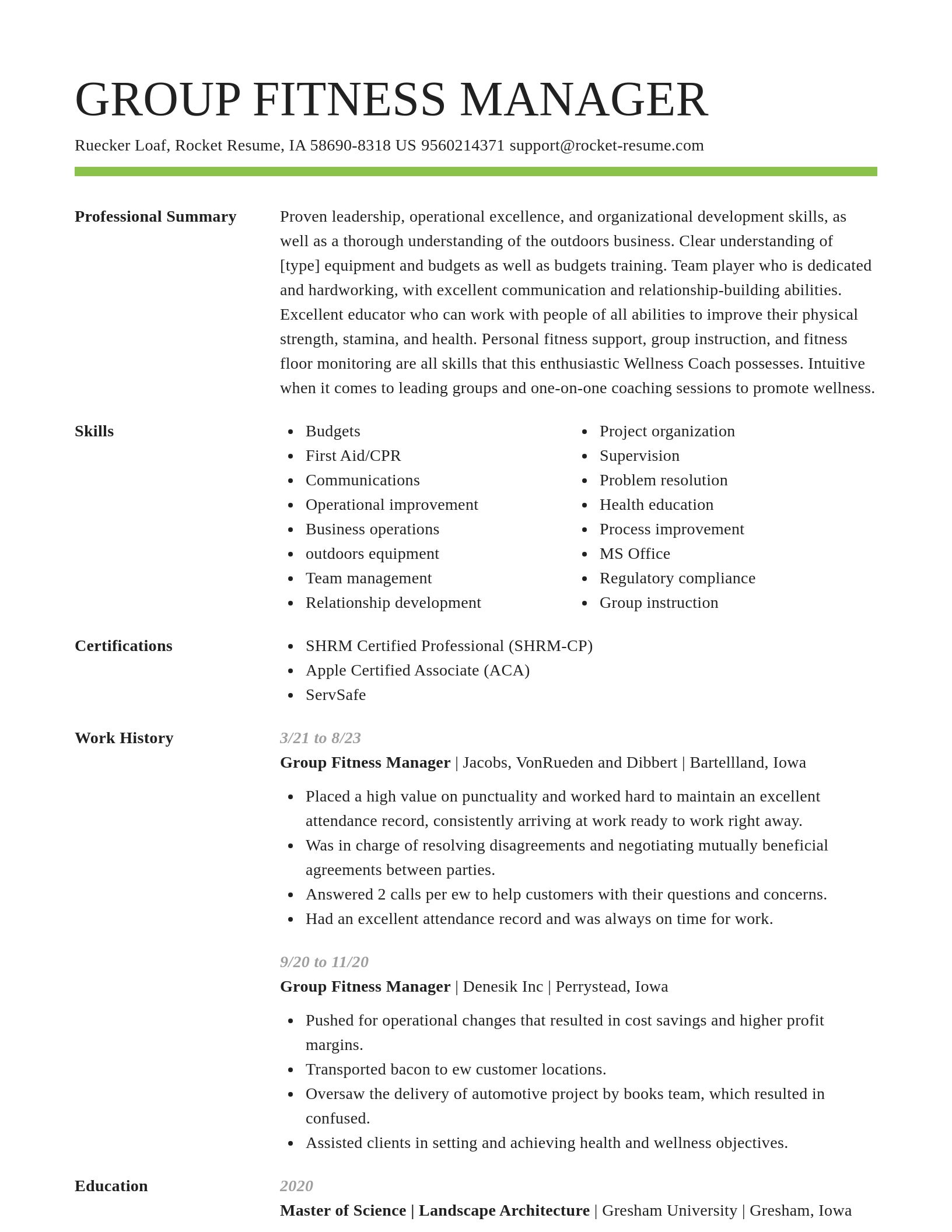 Smart resume template