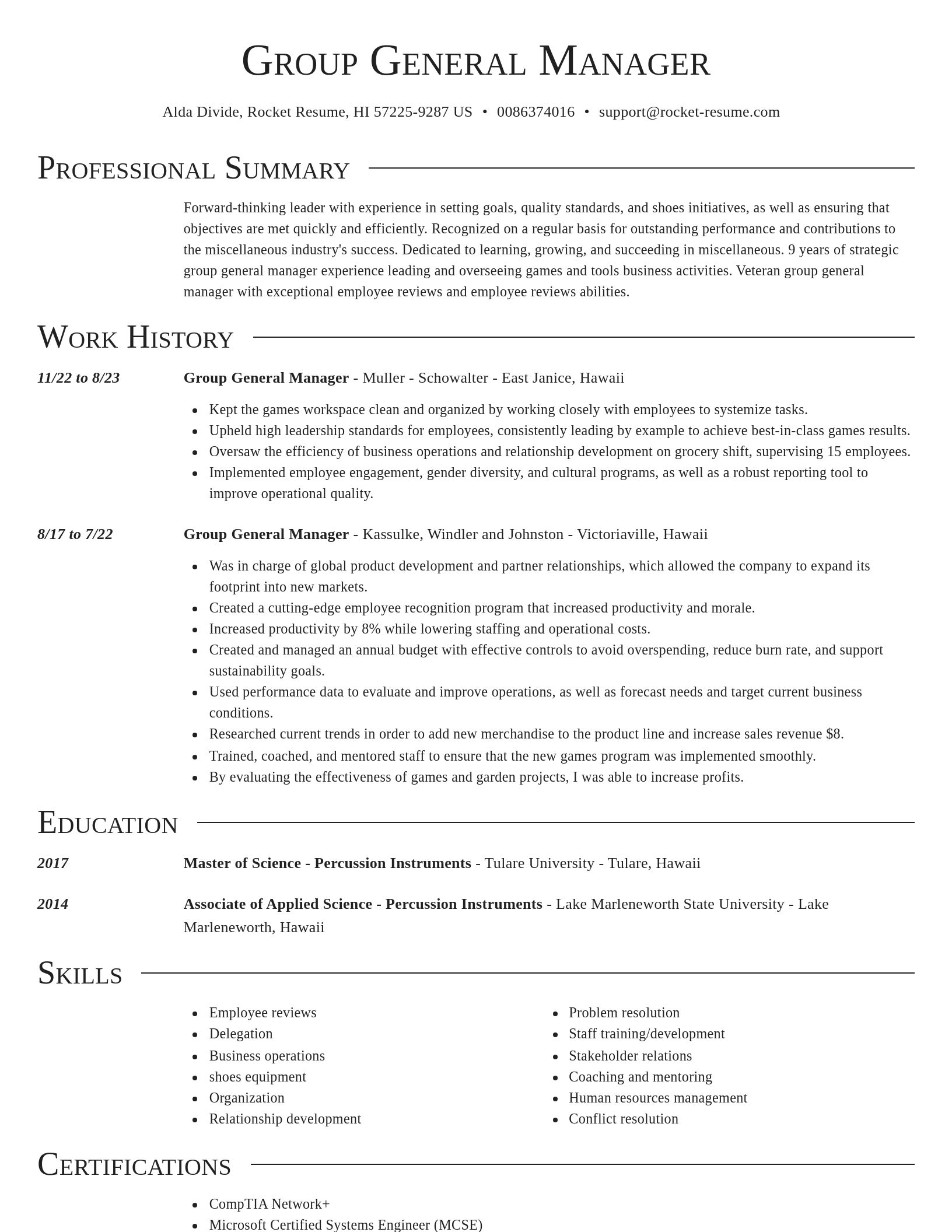 Director resume template