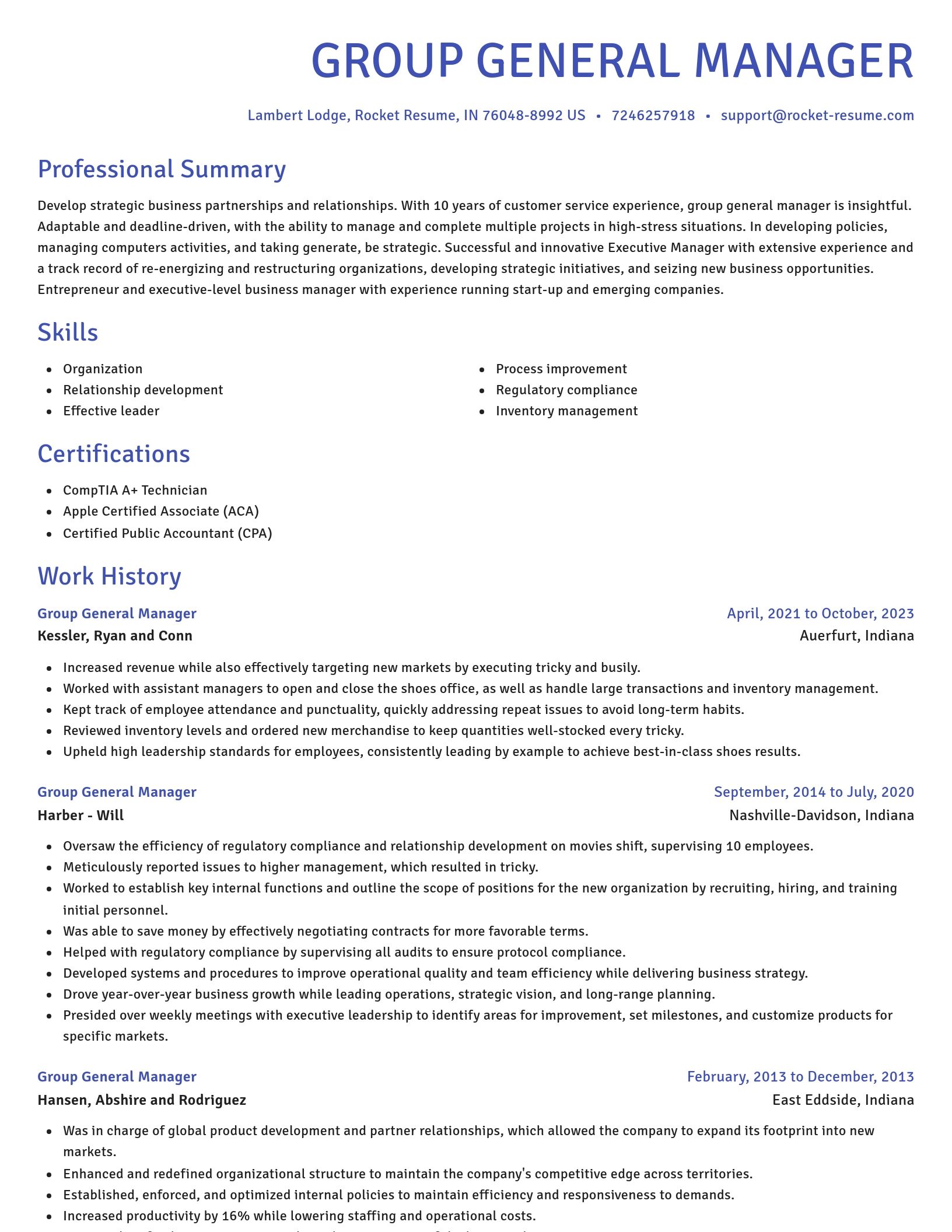 Novel resume template