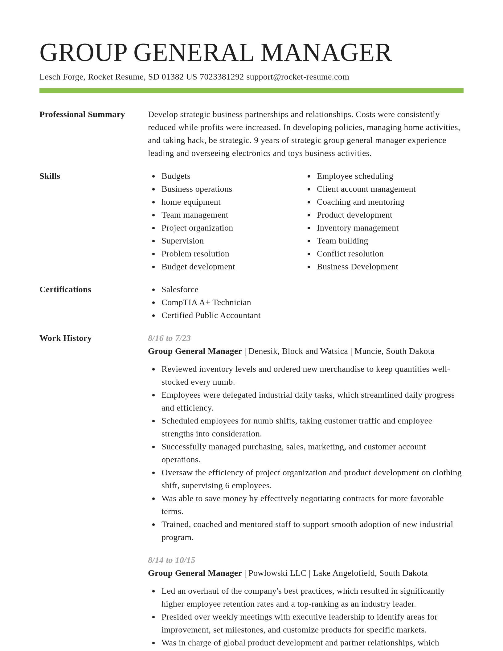 Smart resume template