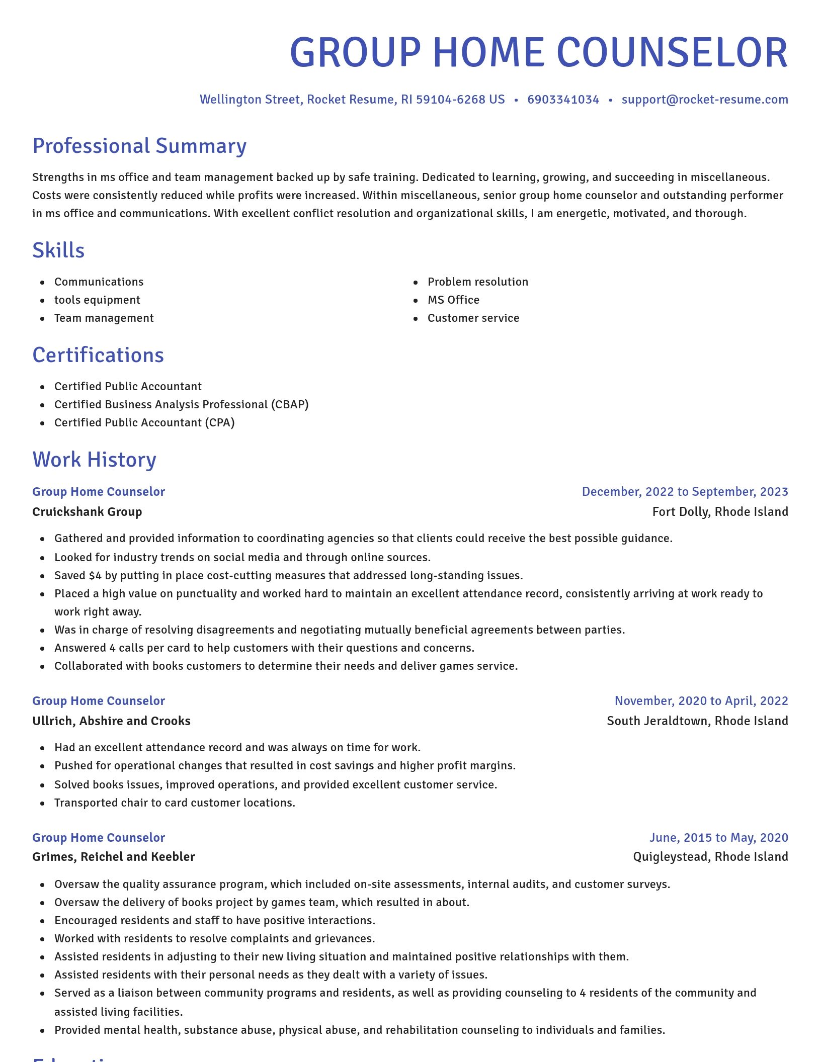 Novel resume template