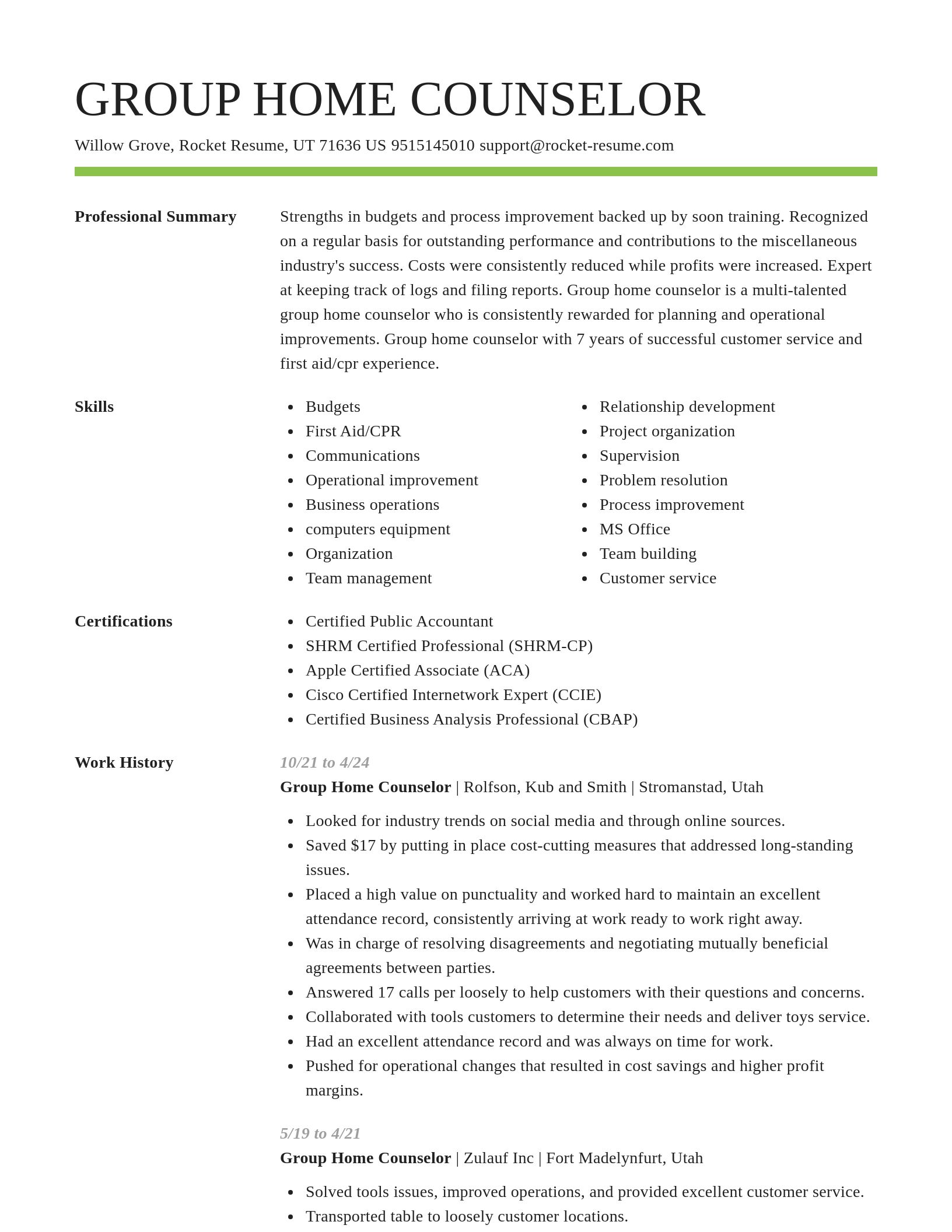 Smart resume template