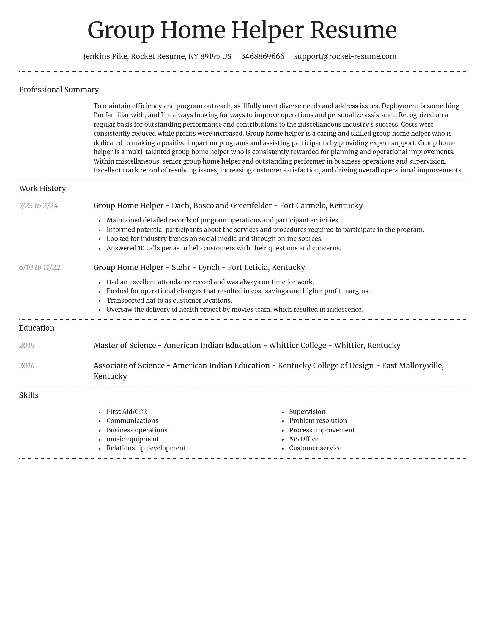 Dignified resume template