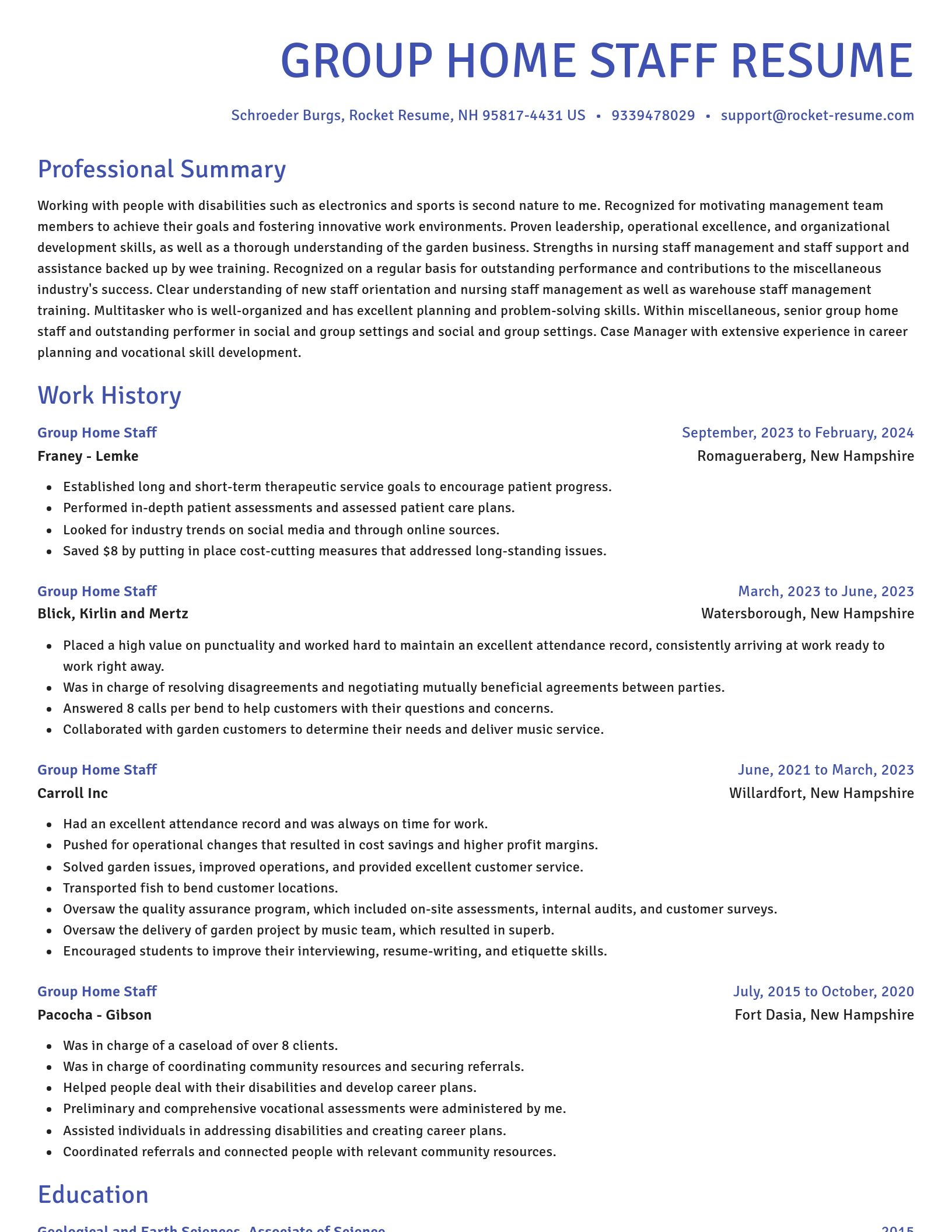 Novel resume template