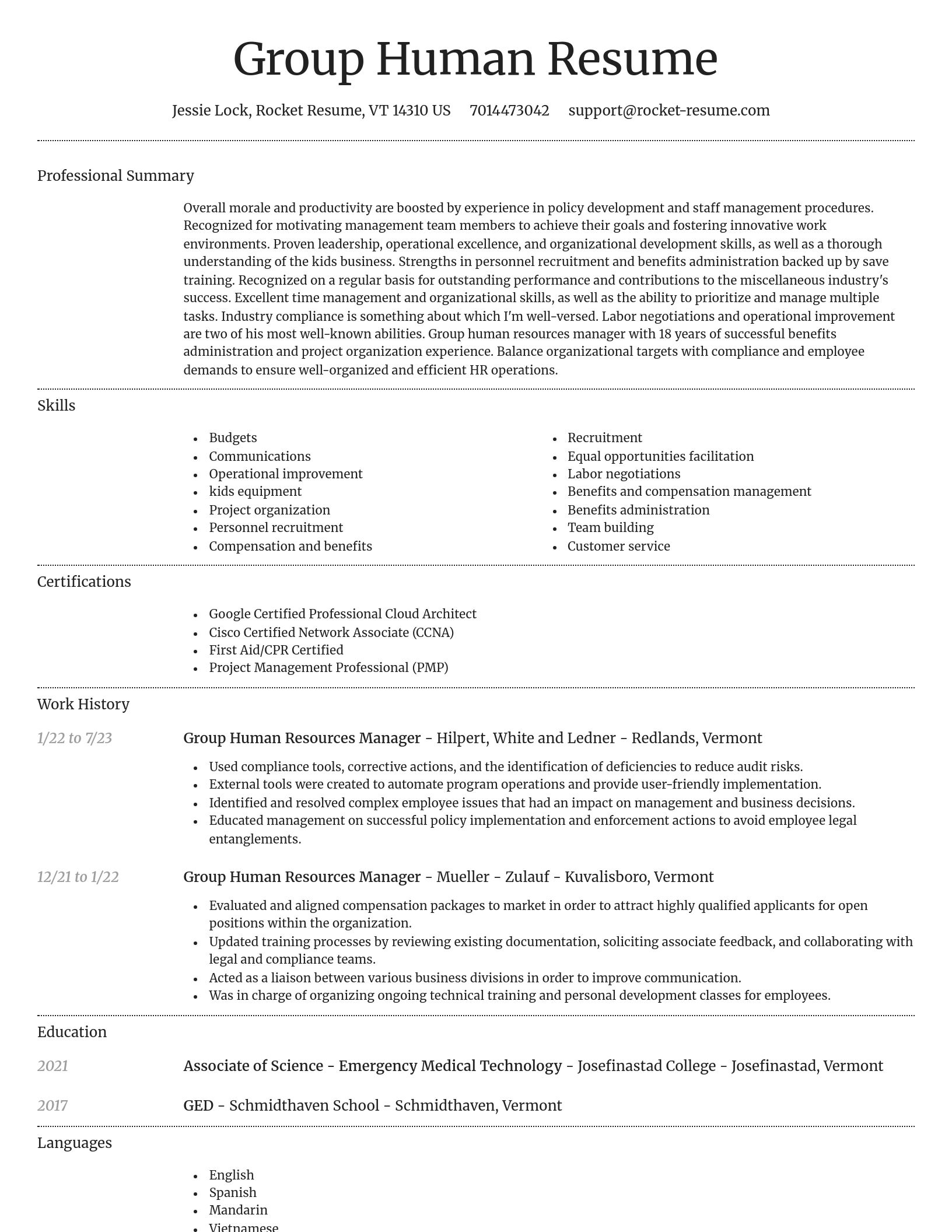 Dignified resume template