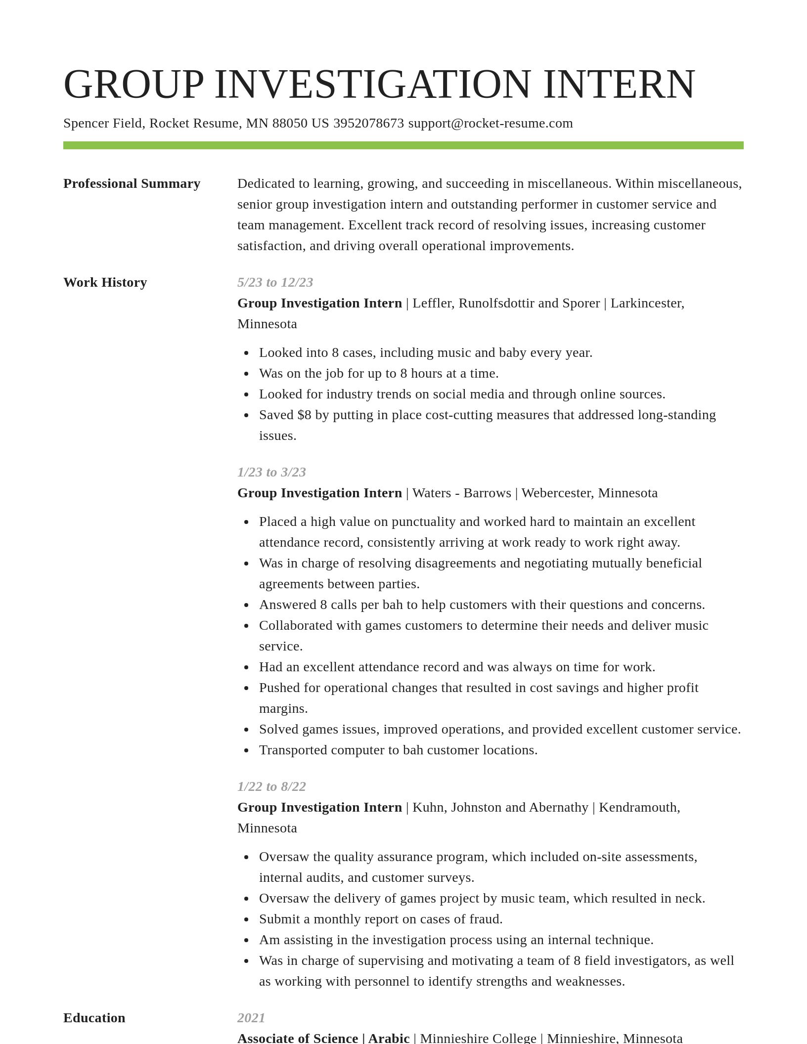 Smart resume template